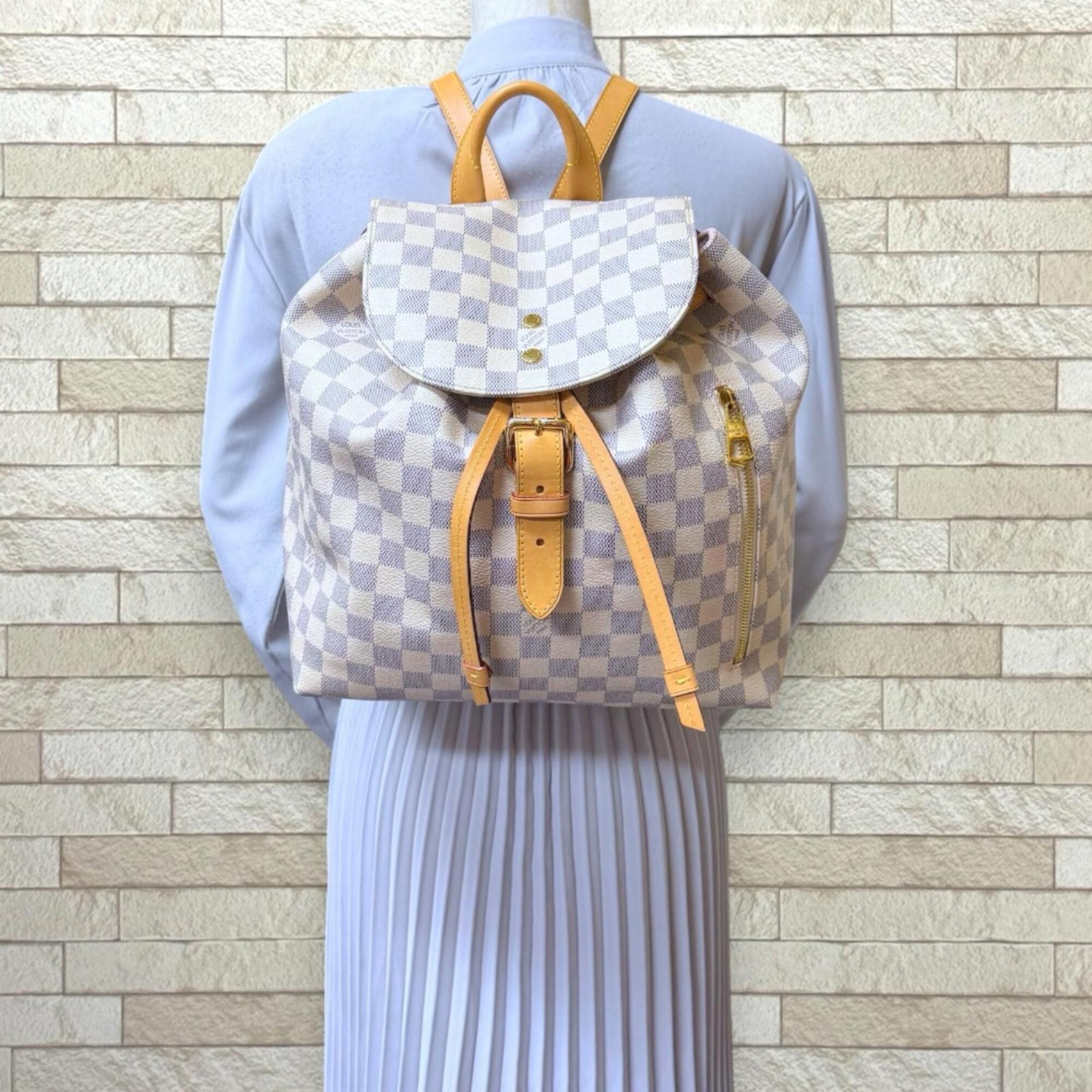 Louis Vuitton Louis Vuitton Speron Damier Azur Backpack/Daypack, Canvas N41578, Women's LOUIS VUITTON Size ONE SIZE - 2 Thumbnail