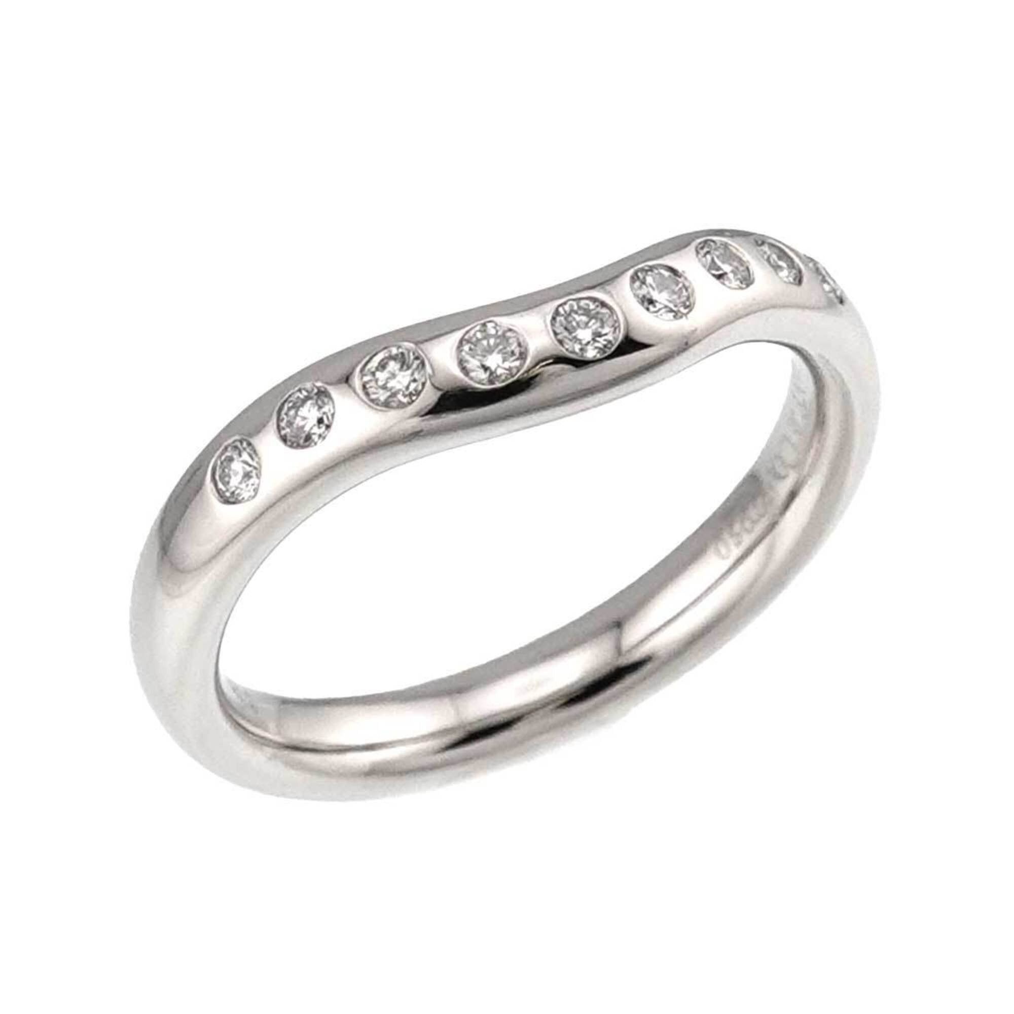 Tiffany & Co. Tiffany & Co. Wide Curved Band Ring with Diamonds, Platinum. Size ONE SIZE - 5 Thumbnail