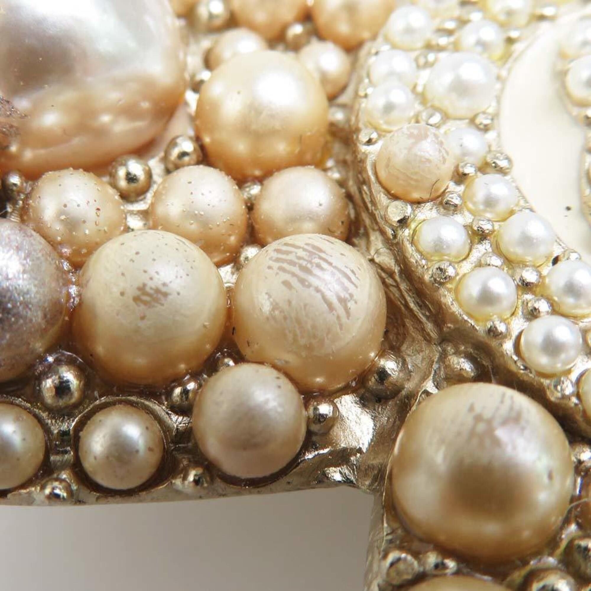 Chanel Chanel brooch, metal, faux pearl, gold, women's, h32146j Size ONE SIZE - 5 Thumbnail