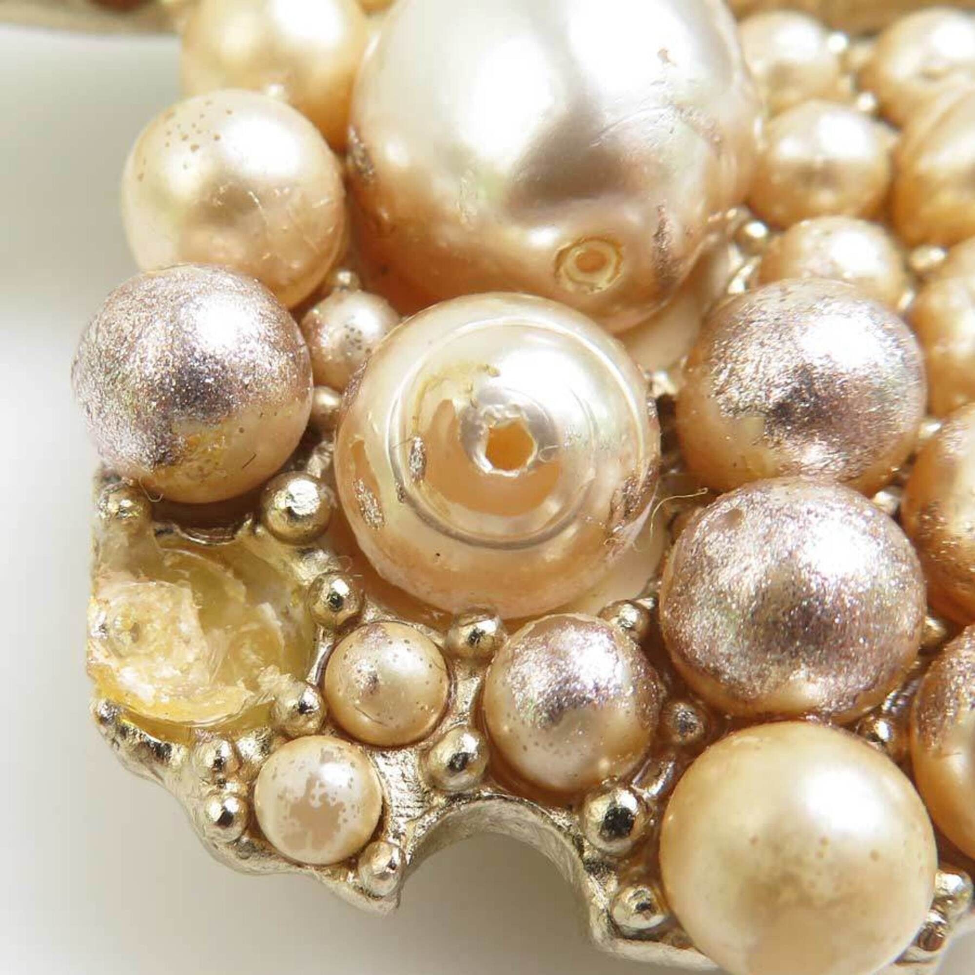 Chanel Chanel brooch, metal, faux pearl, gold, women's, h32146j Size ONE SIZE - 4 Thumbnail