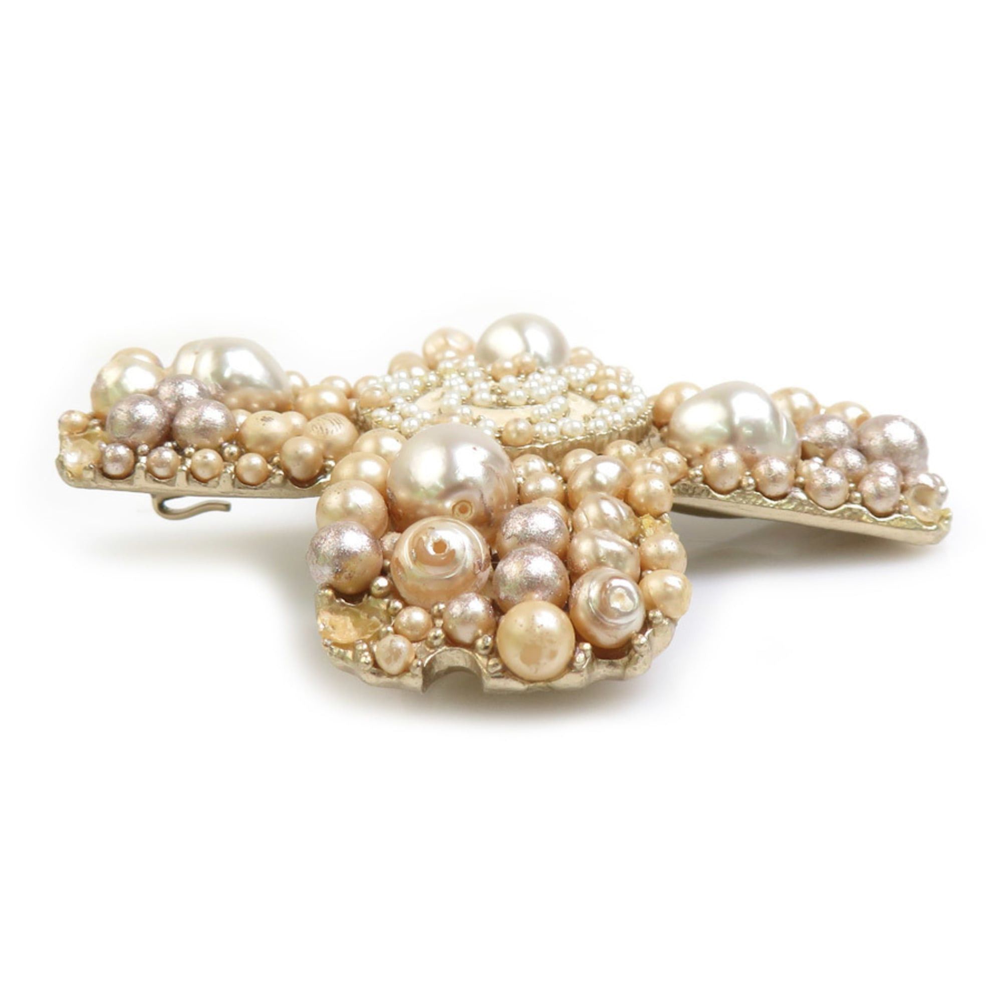 Chanel Chanel brooch, metal, faux pearl, gold, women's, h32146j Size ONE SIZE - 3 Thumbnail