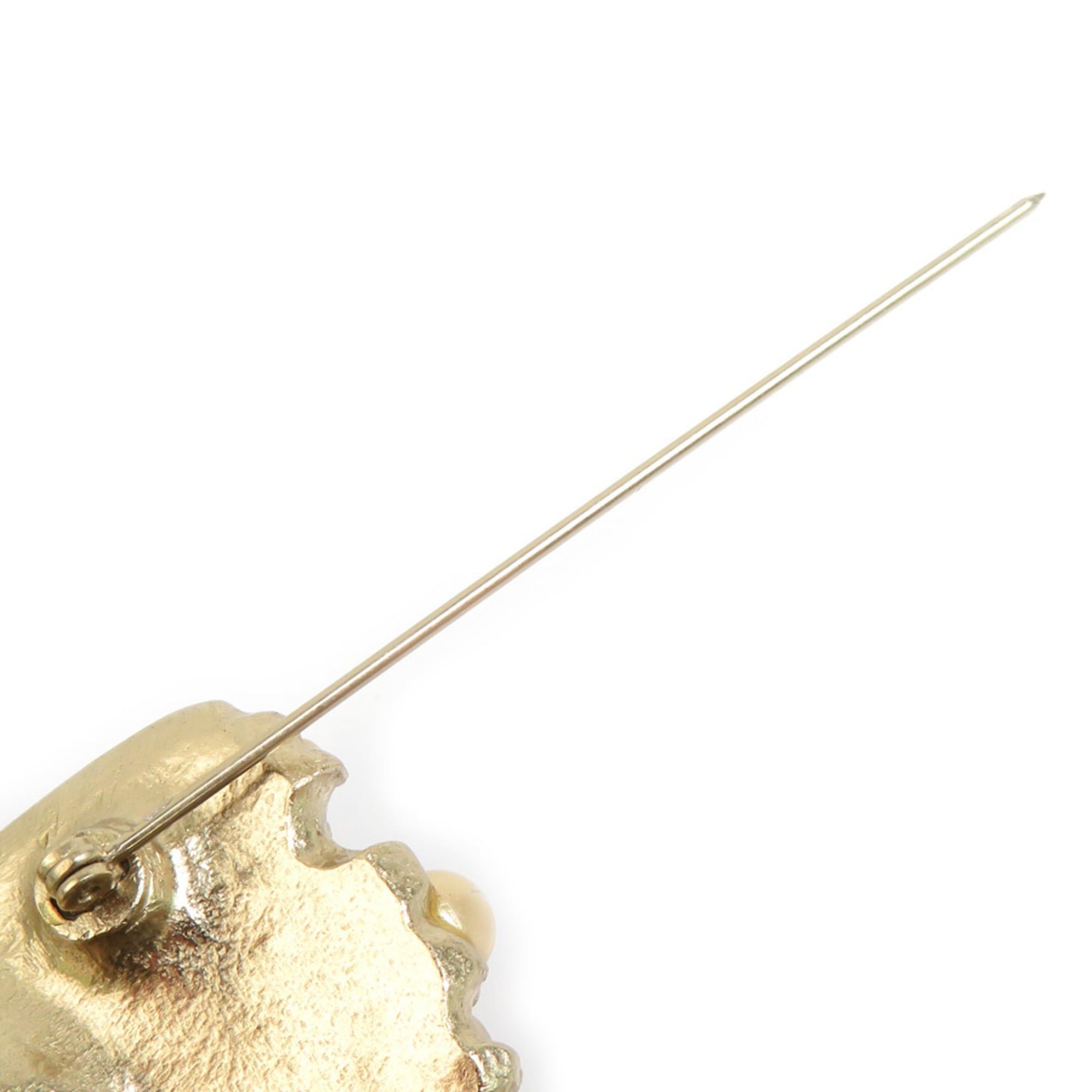 Chanel Chanel brooch, metal, faux pearl, gold, women's, h32146j Size ONE SIZE - 8 Thumbnail