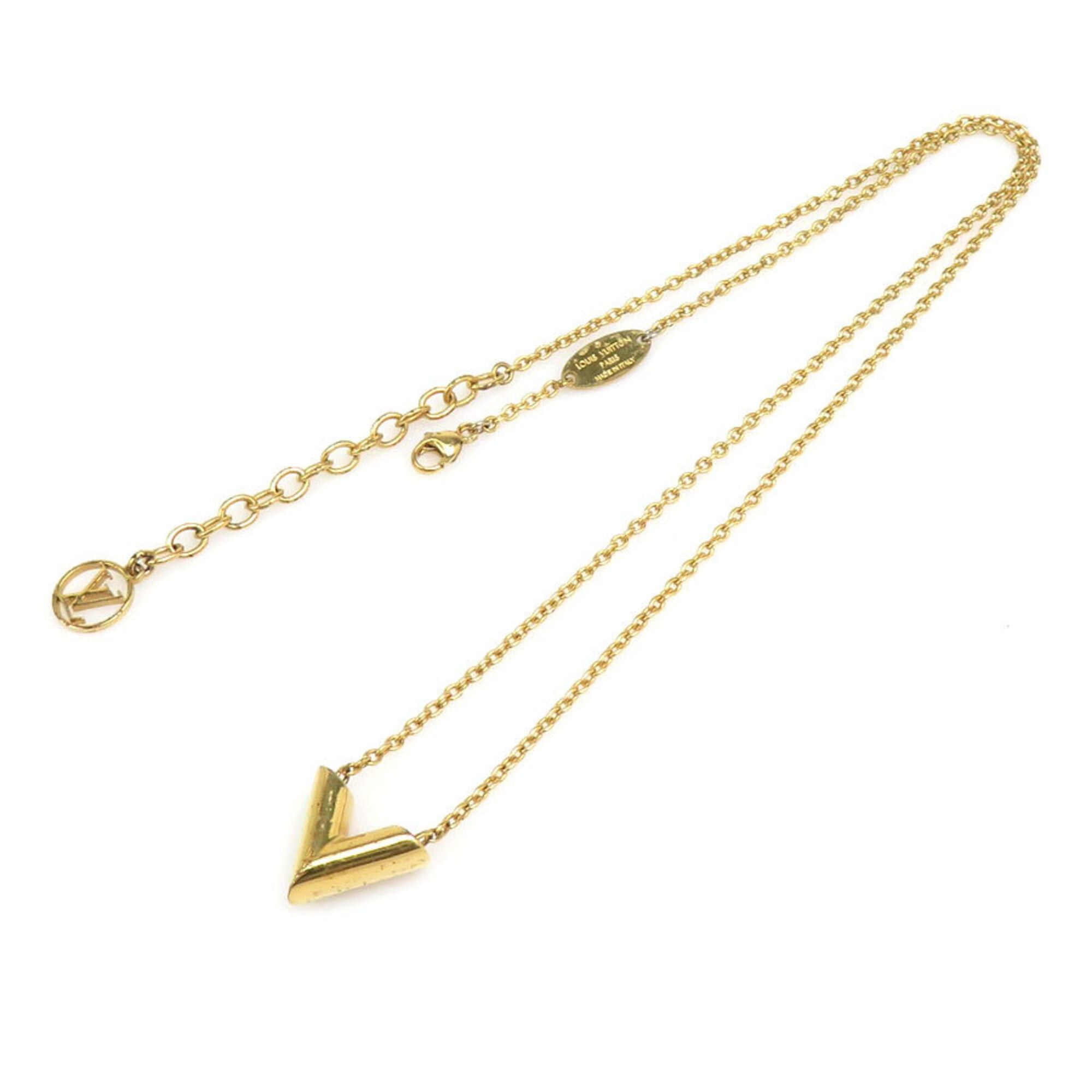 Louis Vuitton Louis Vuitton Essential V Metal Necklace, Gold, Women's, M61083 h32160a Size ONE SIZE - 13 Thumbnail