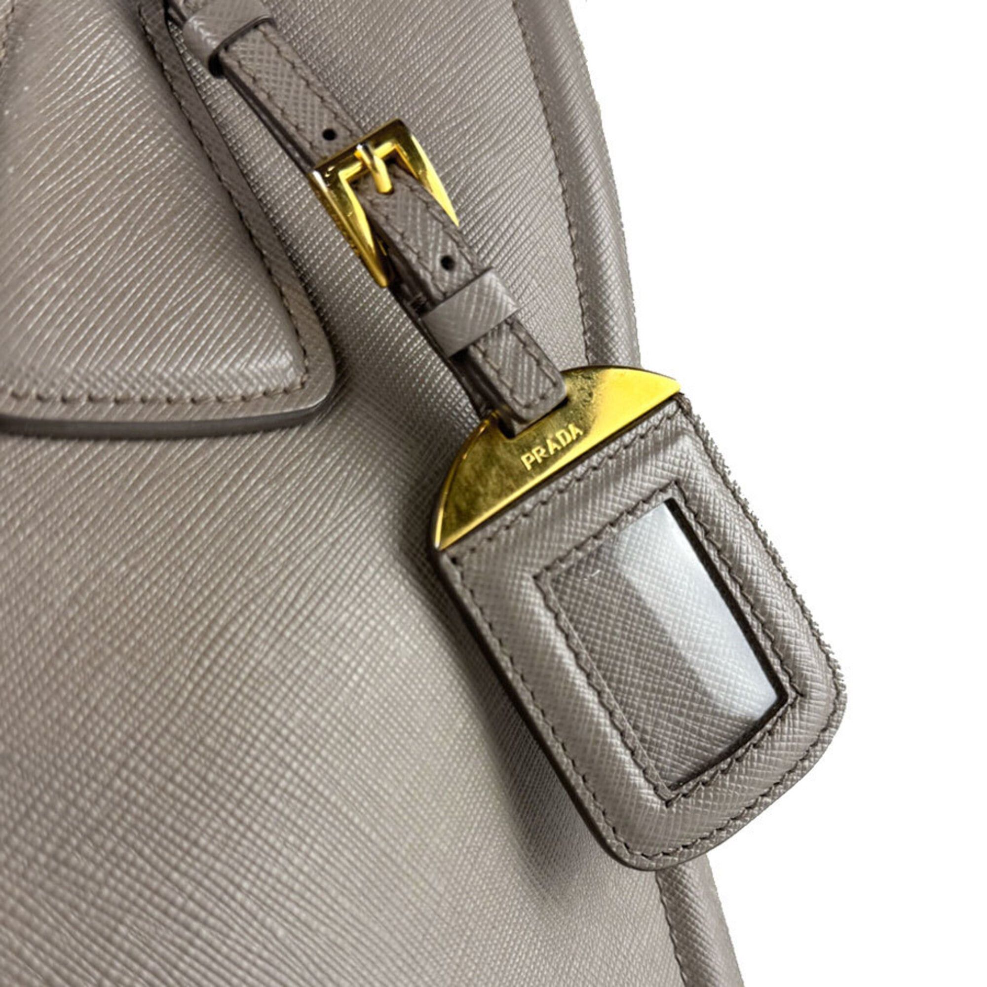 Prada Prada handbag shoulder bag leather gray women's z9424 Size ONE SIZE - 12 Thumbnail