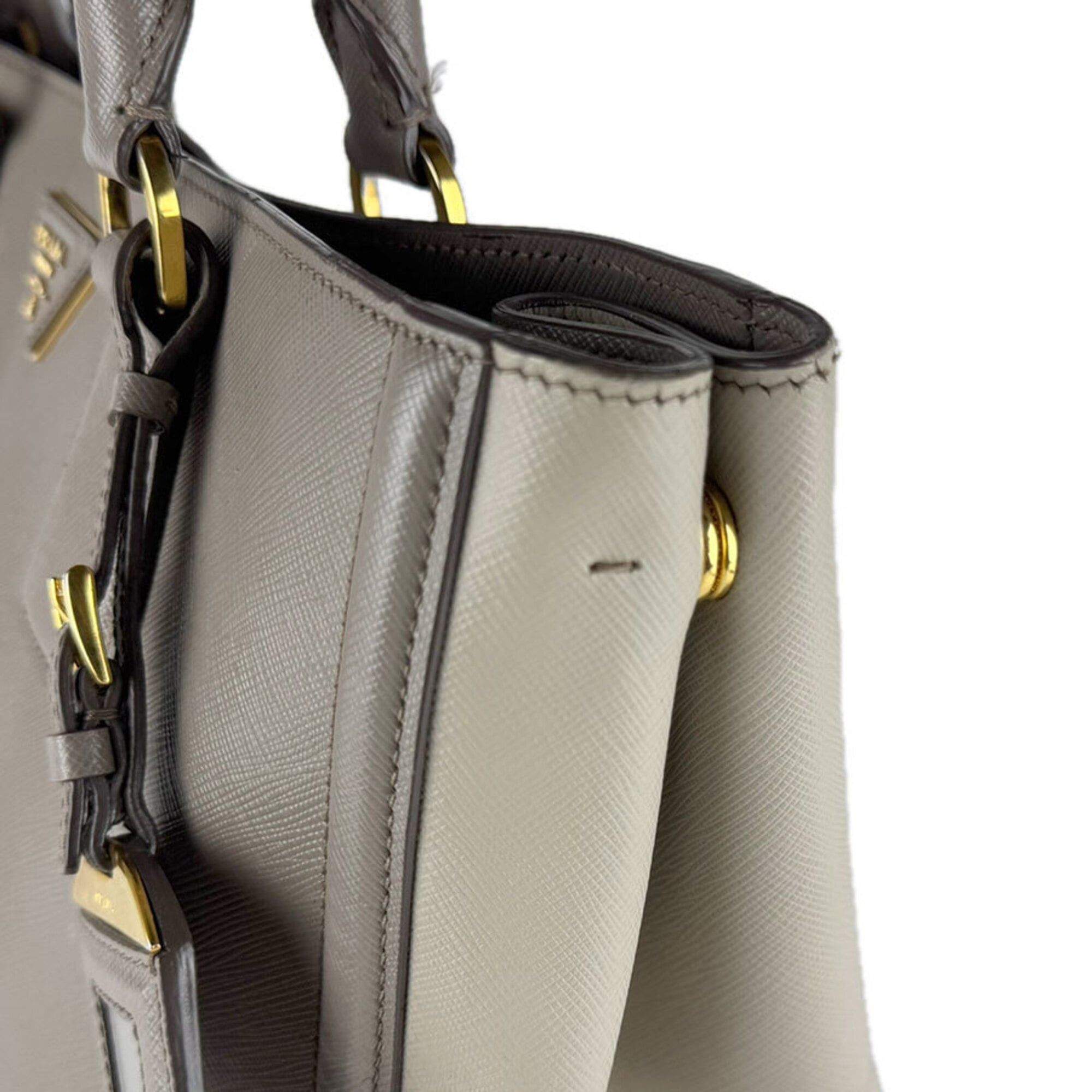 Prada Prada handbag shoulder bag leather gray women's z9424 Size ONE SIZE - 7 Thumbnail