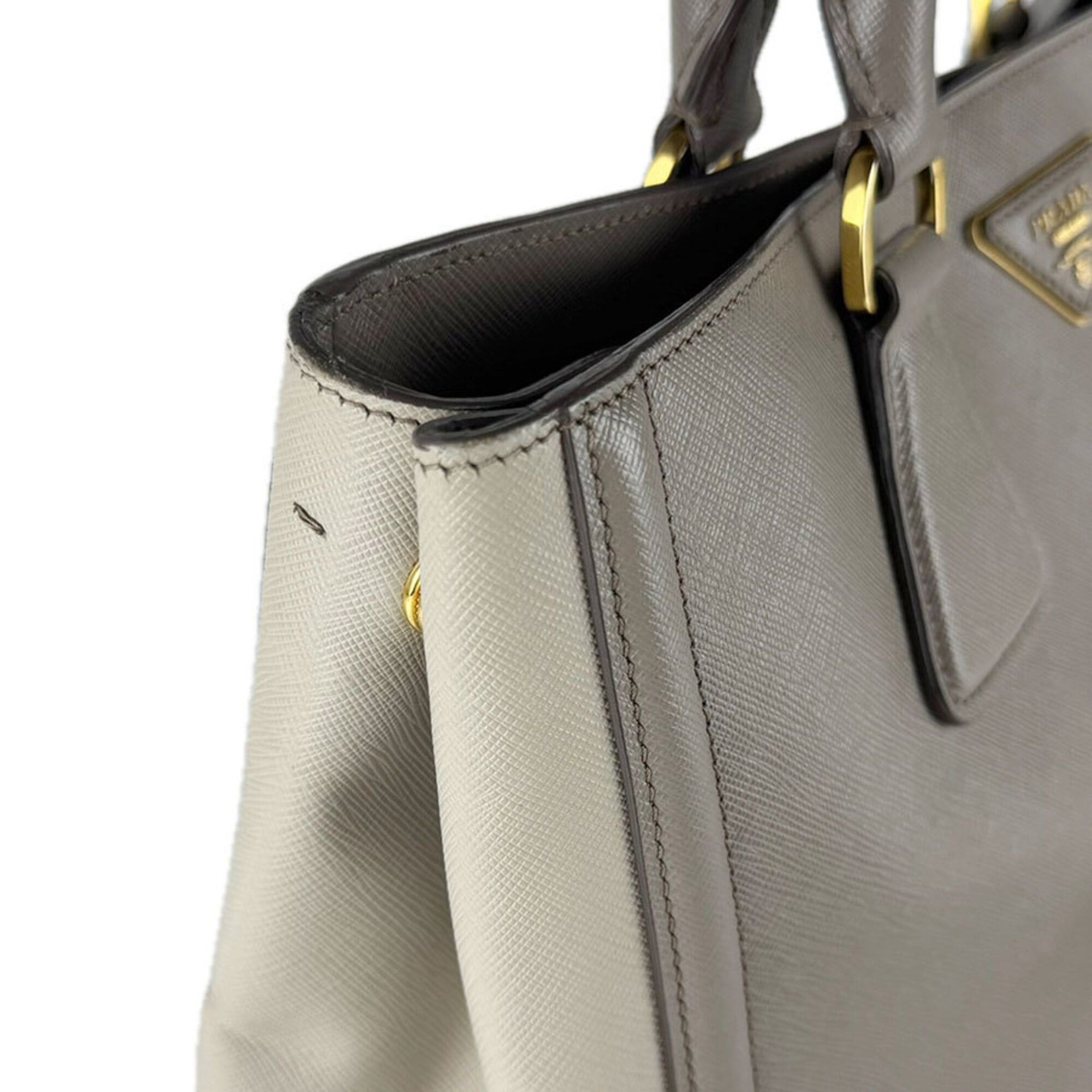 Prada Prada handbag shoulder bag leather gray women's z9424 Size ONE SIZE - 6 Thumbnail