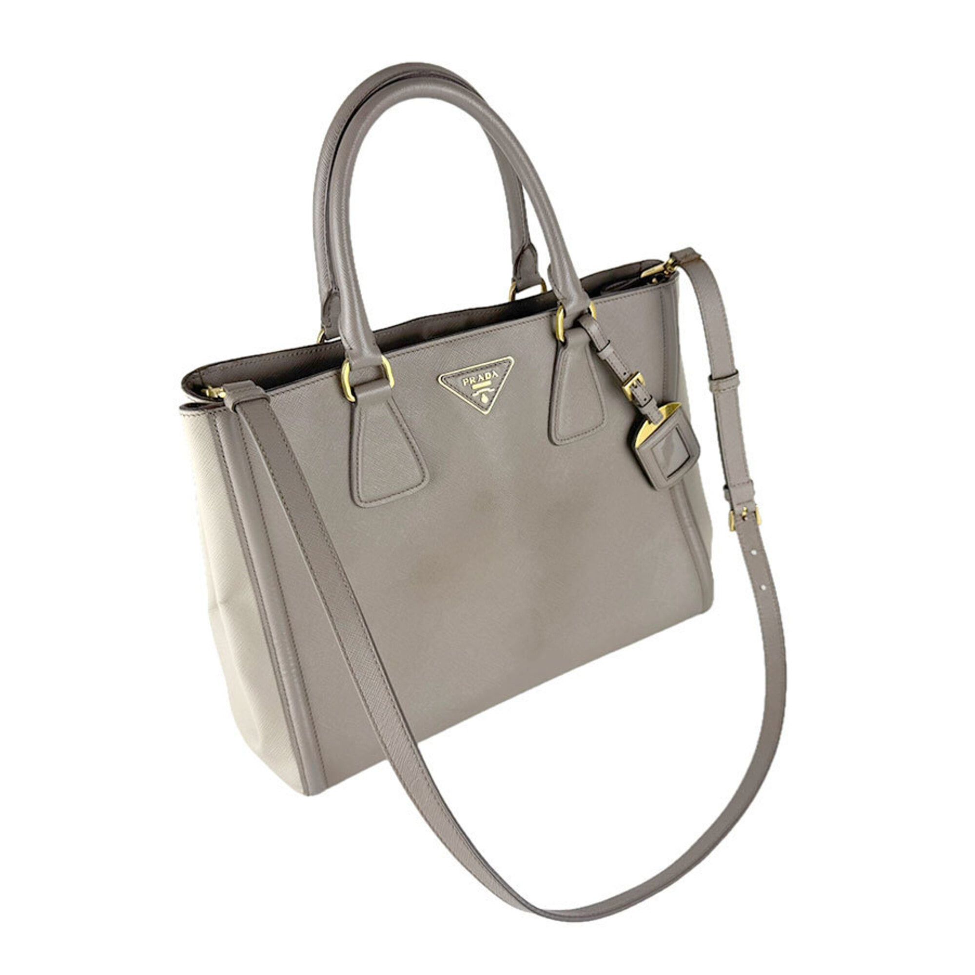 Prada Prada handbag shoulder bag leather gray women's z9424 Size ONE SIZE - 11 Thumbnail