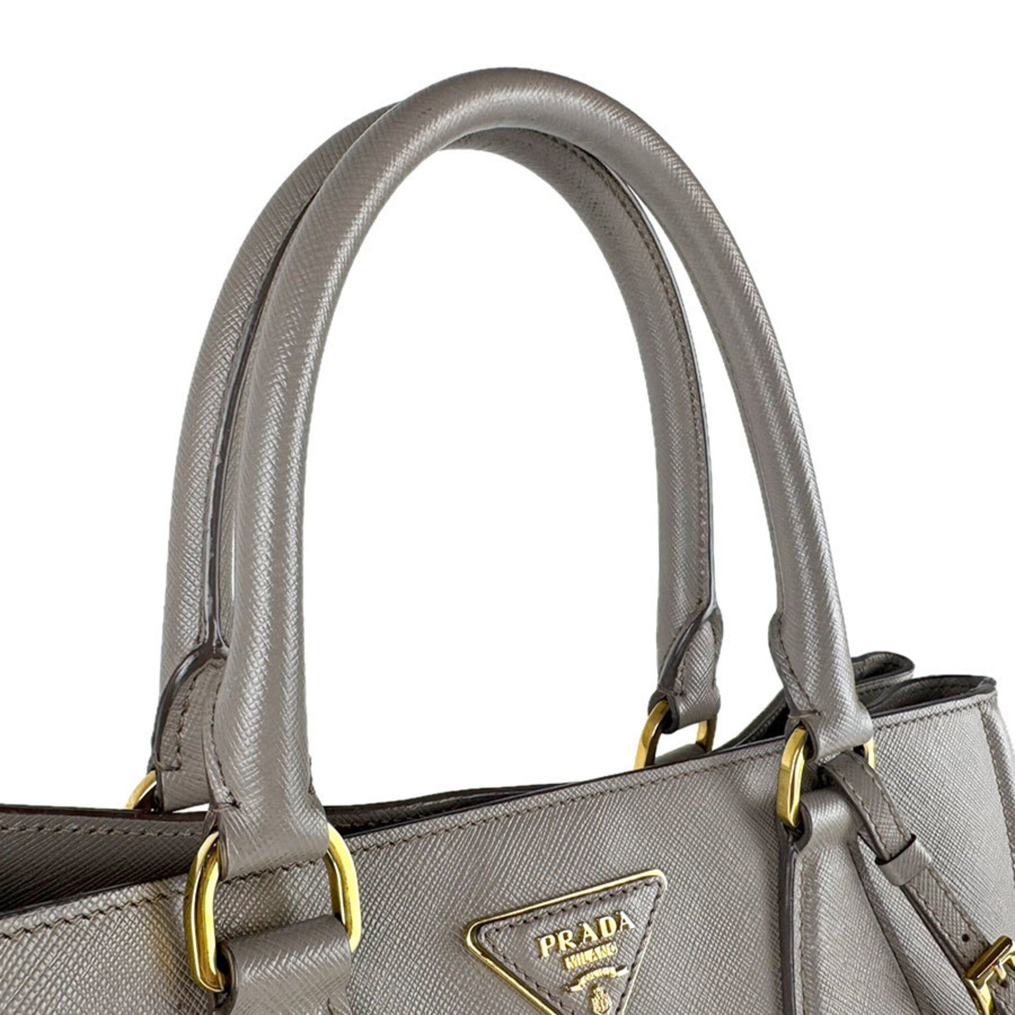 Prada Prada handbag shoulder bag leather gray women's z9424 Size ONE SIZE - 10 Thumbnail