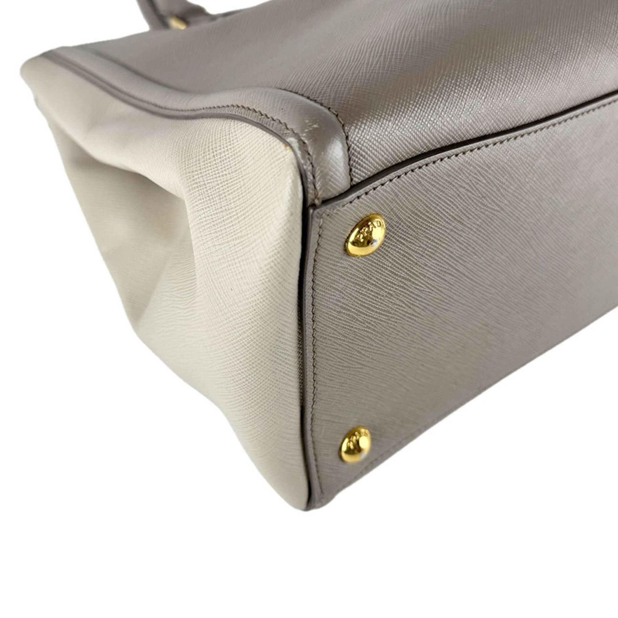 Prada Prada handbag shoulder bag leather gray women's z9424 Size ONE SIZE - 8 Thumbnail