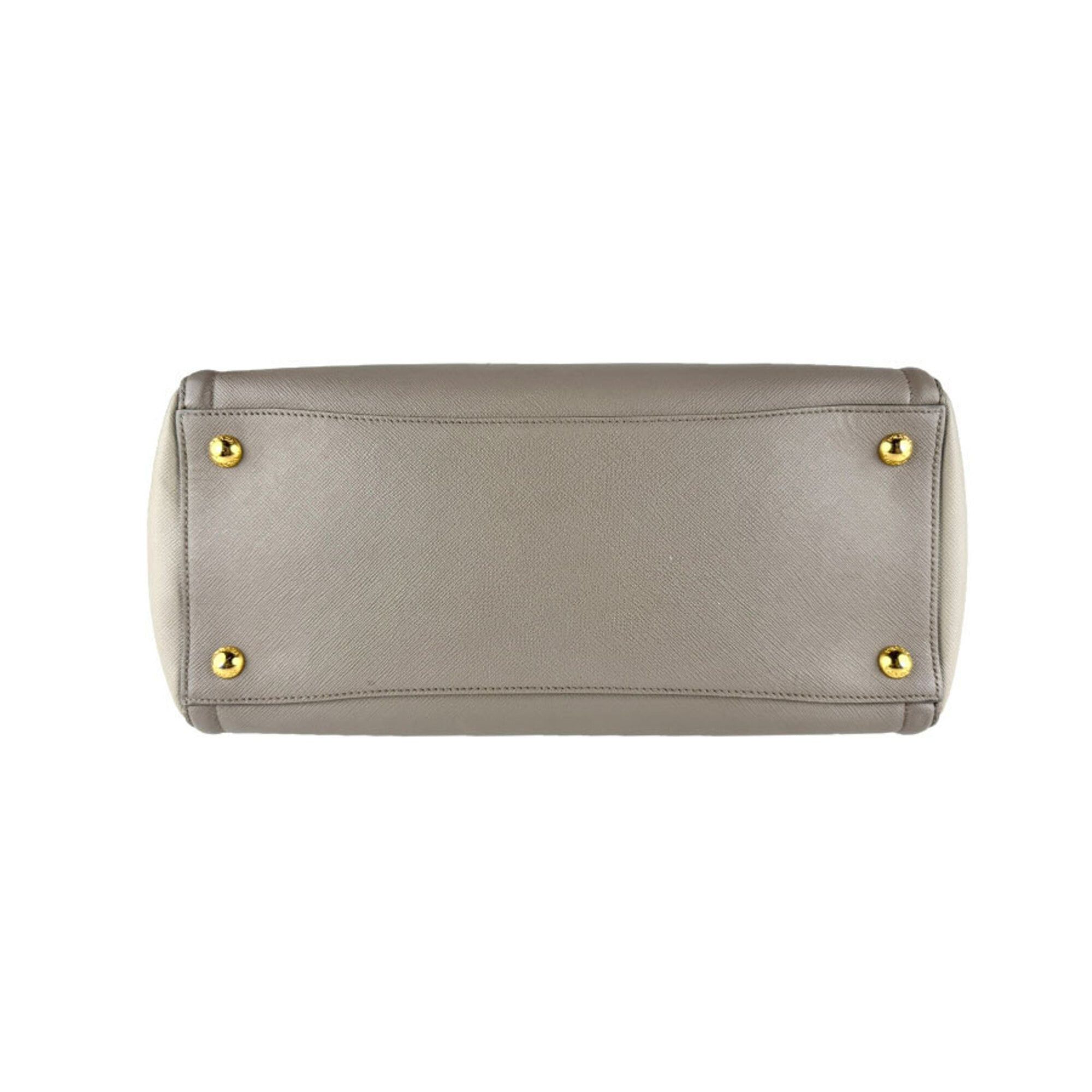 Prada Prada handbag shoulder bag leather gray women's z9424 Size ONE SIZE - 4 Thumbnail