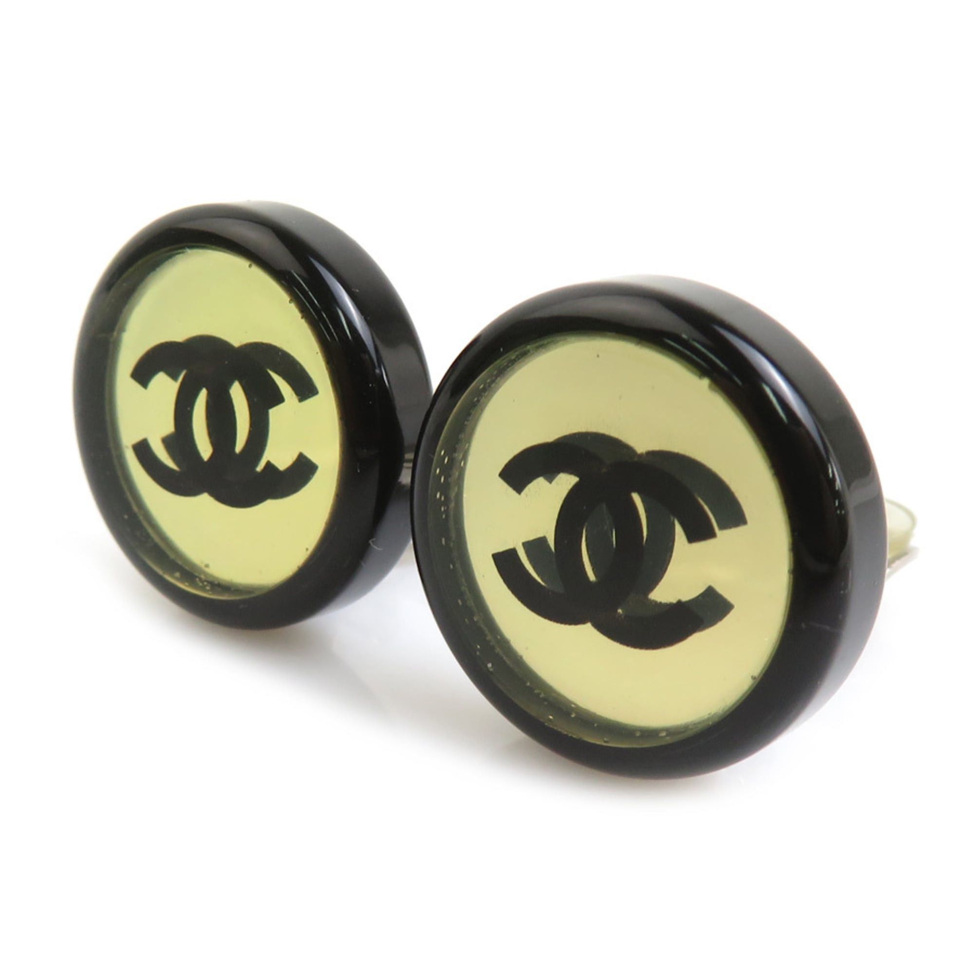 Chanel Chanel earrings, metal and resin, black silver, women's, h32171i Size ONE SIZE - 2 Thumbnail