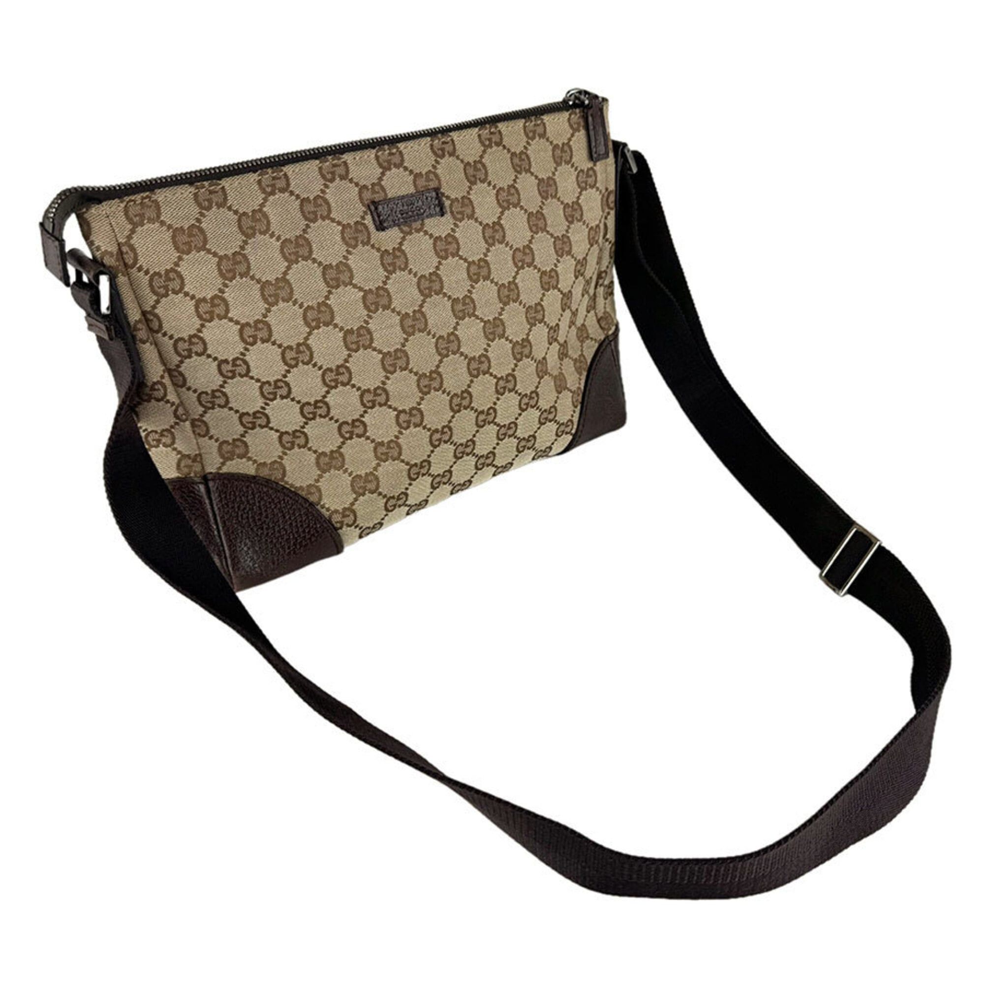 Gucci Gucci Shoulder Bag GG Canvas Leather Brown Men's Women's 114273 z9426 Size ONE SIZE - 10 Thumbnail