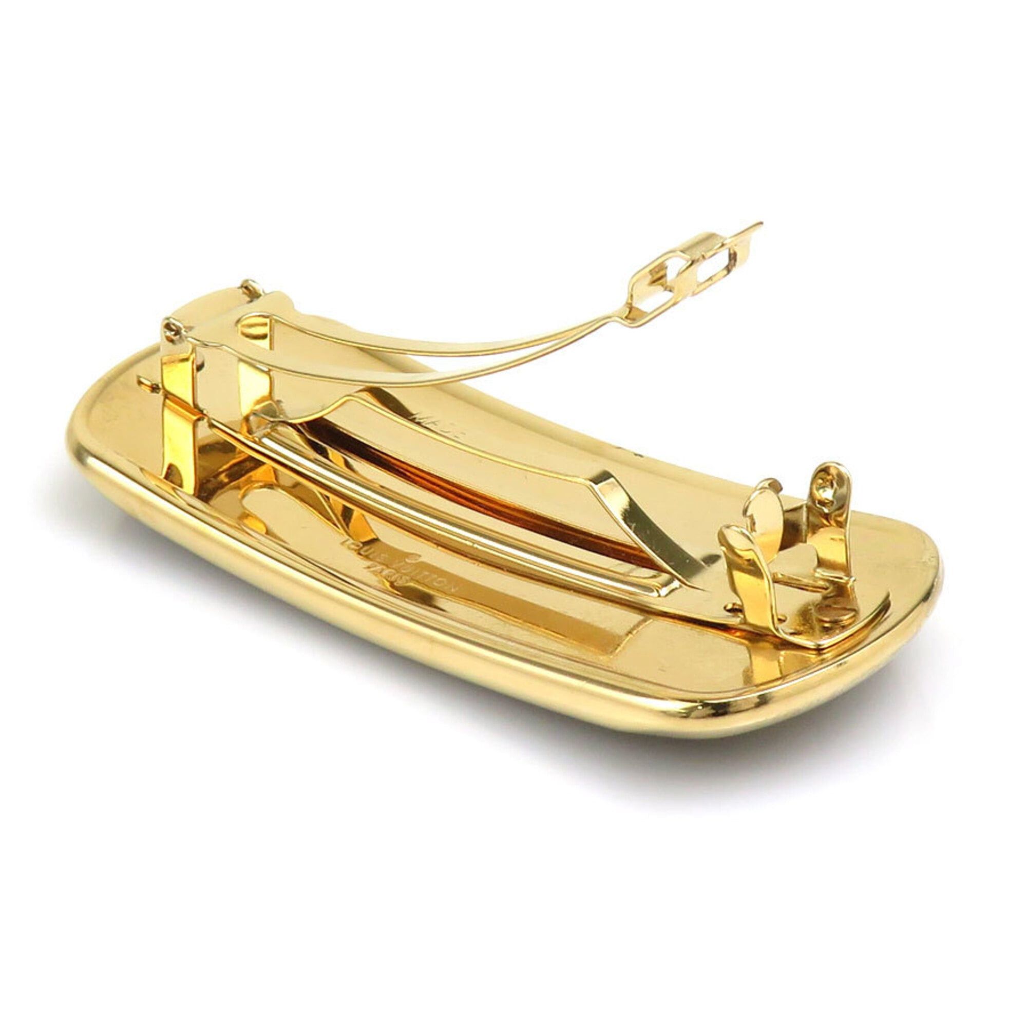 Louis Vuitton Louis Vuitton Cruiser Metal Barrette, Black & Gold, Women's, M00564 h32178i Size ONE SIZE - 6 Thumbnail