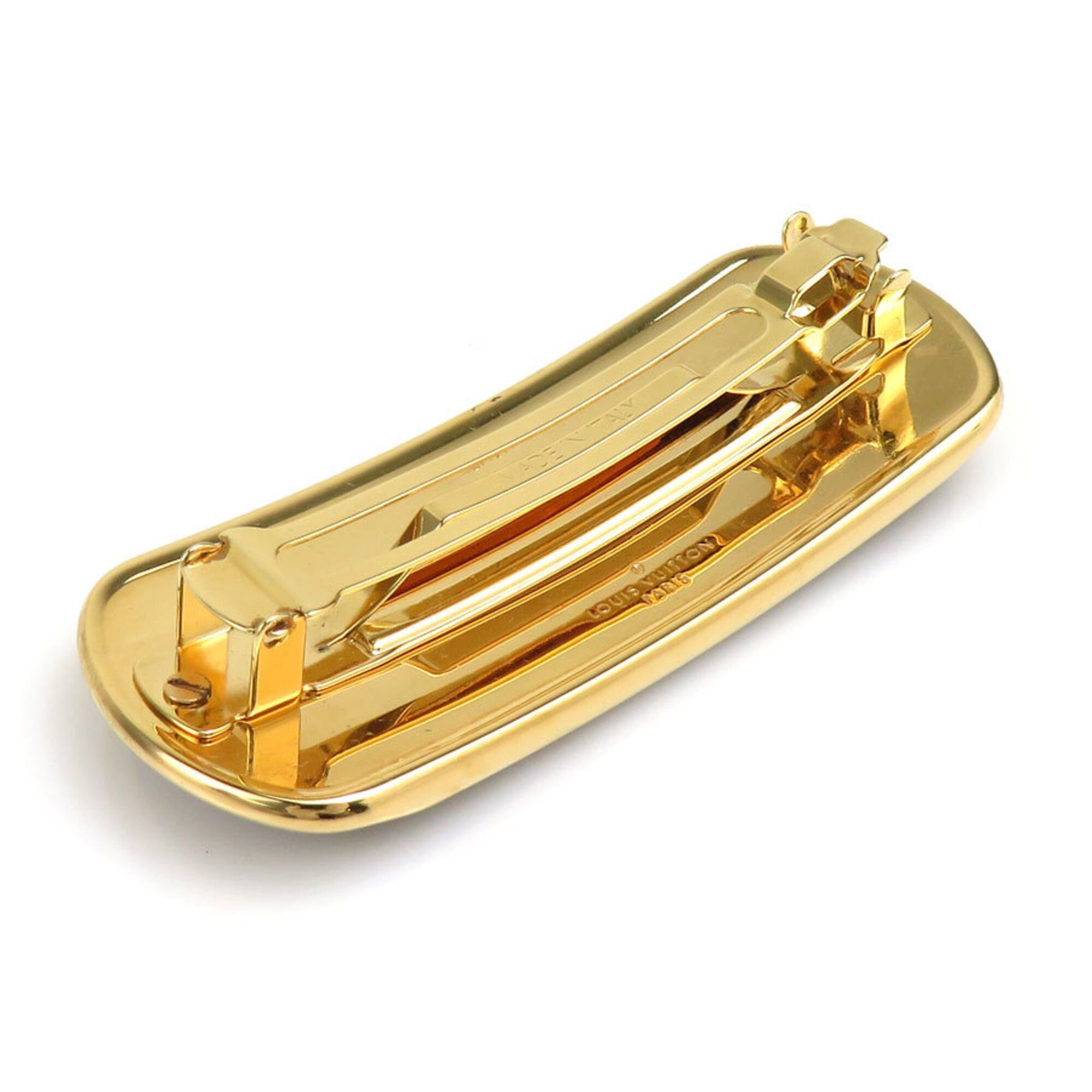 Louis Vuitton Louis Vuitton Cruiser Metal Barrette, Black & Gold, Women's, M00564 h32178i Size ONE SIZE - 5 Thumbnail