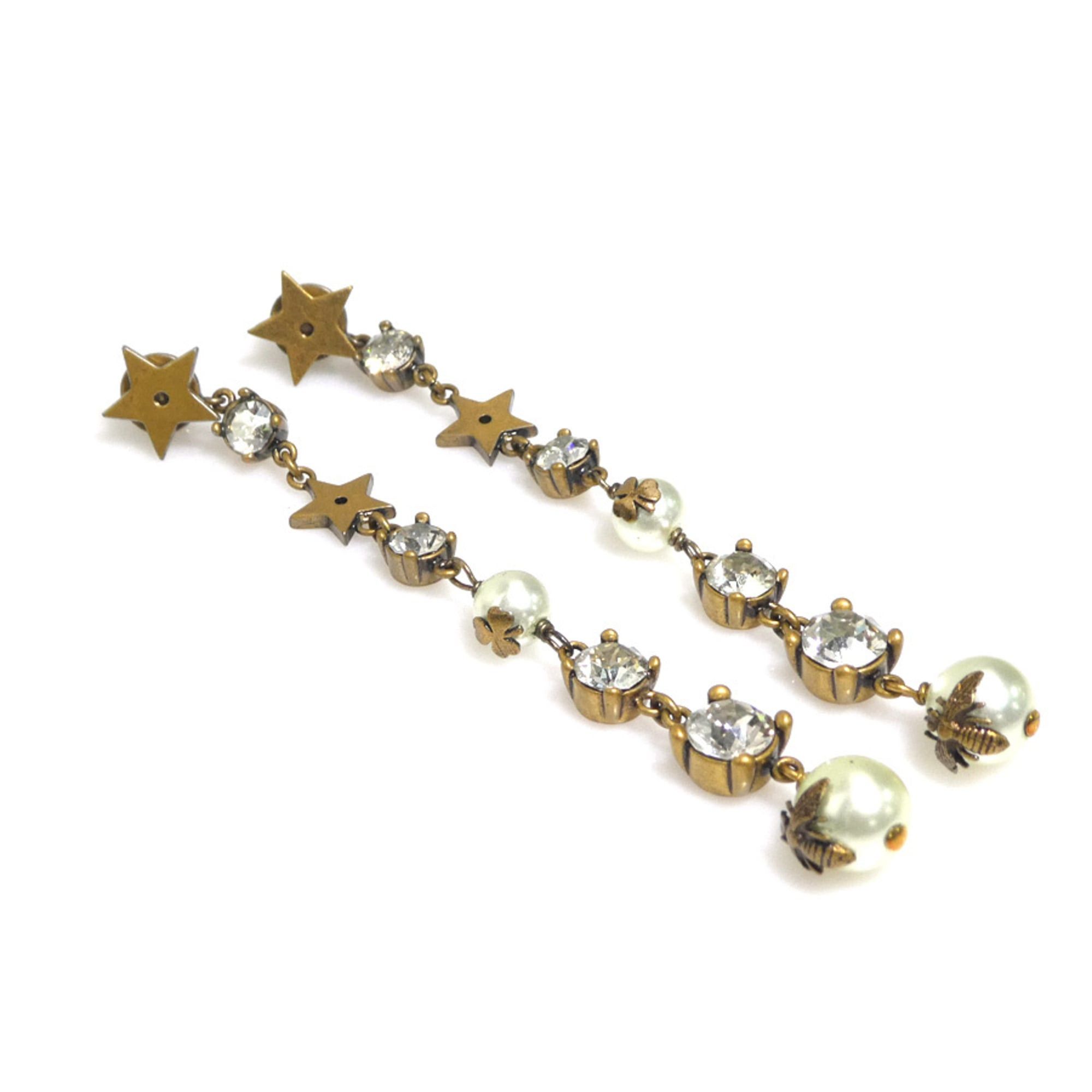 Dior Christian Dior earrings, metal, faux pearl, gold, white, women's, h32155k Size ONE SIZE - 2 Thumbnail