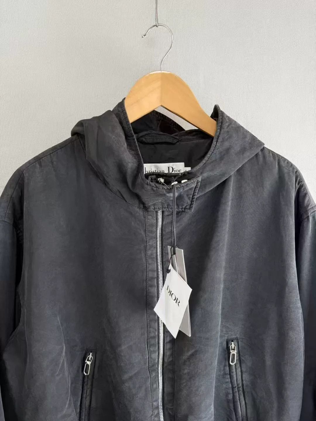 Dior Dior Black Distressed Zip-Up Hoodie Size XXS / US 00 / IT 34 - 2 Thumbnail