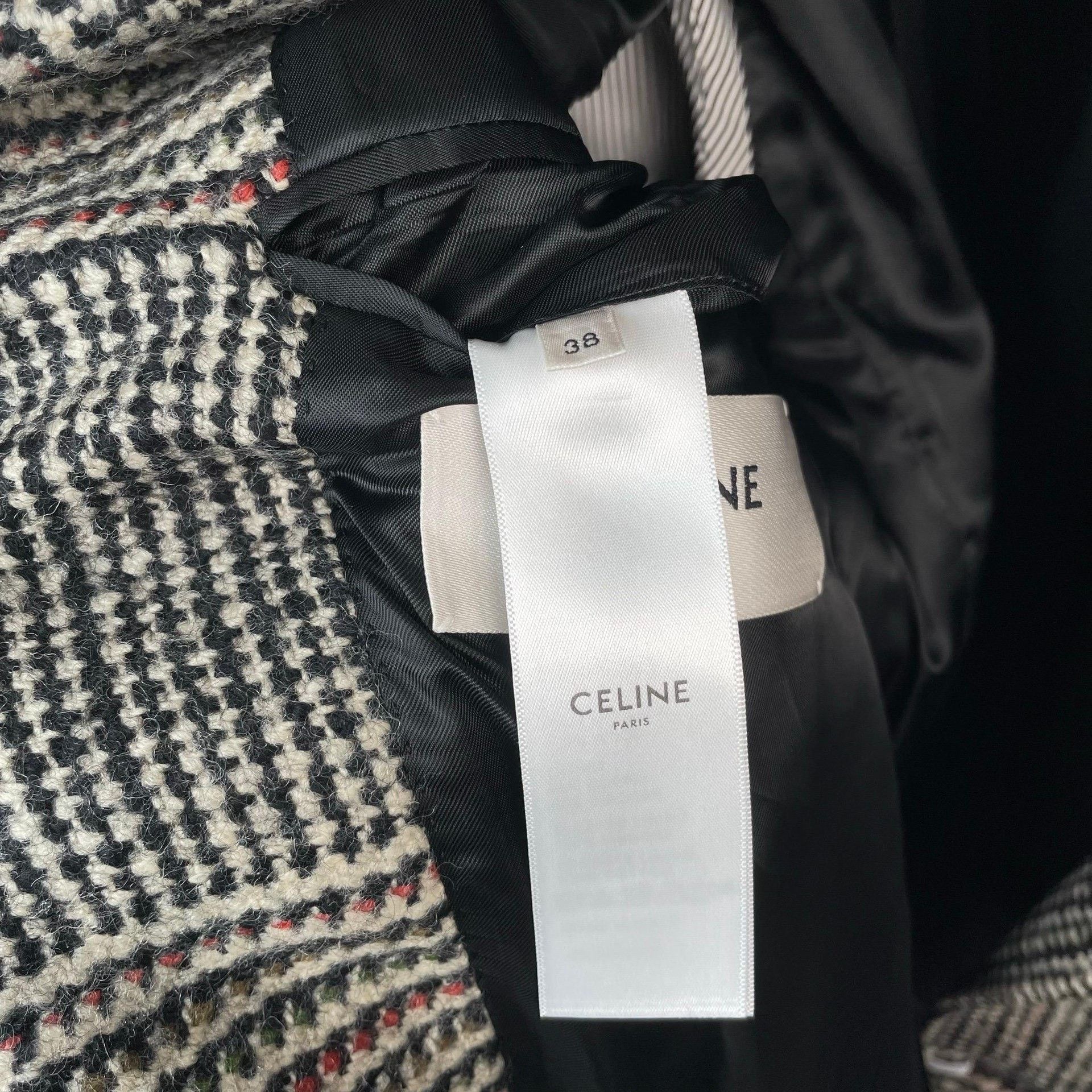 Celine Celine Brown-Gray Check Wool Blazer Size S / US 4 / IT 40 - 6 Thumbnail