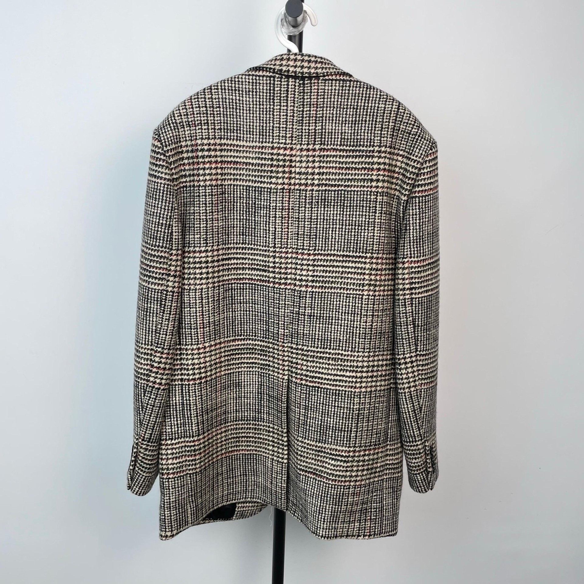 Celine Celine Brown-Gray Check Wool Blazer Size S / US 4 / IT 40 - 2 Thumbnail