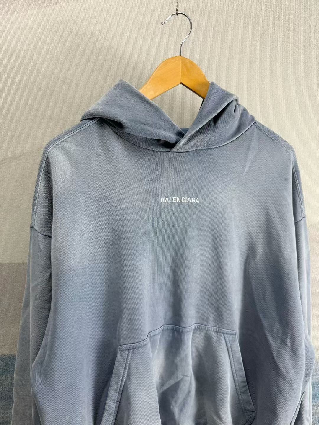 Balenciaga Balenciaga Haze Blue Oversize Letter Embroidery Hoodie Size US M / EU 48-50 / 2 - 2 Thumbnail