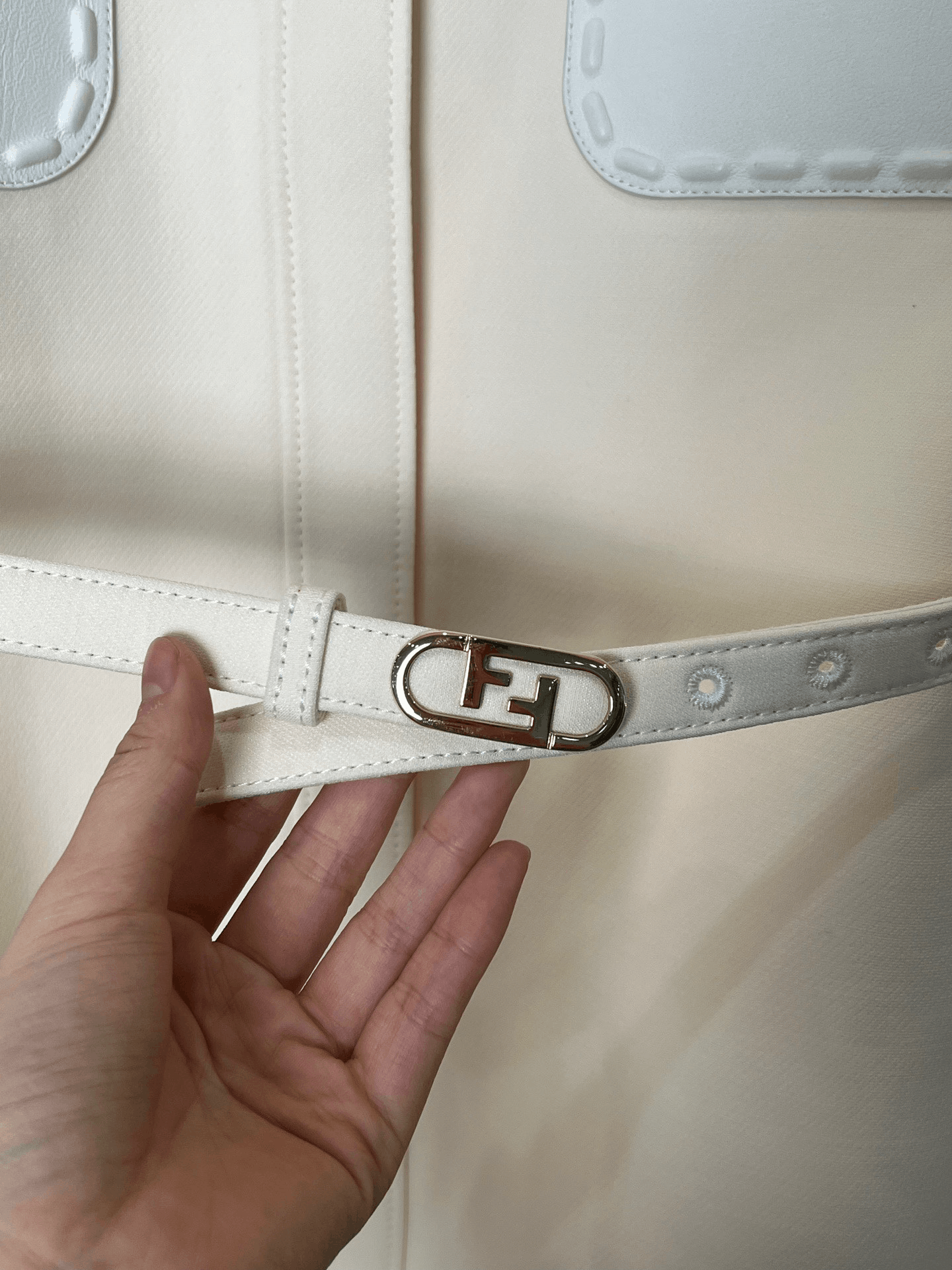Fendi Fendi White Belted Pocket Jacket Size M / US 6-8 / IT 42-44 - 4 Thumbnail