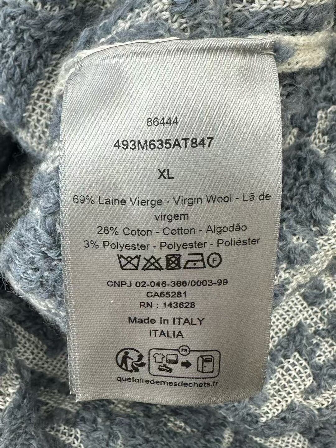 Dior Dior Blue White Monogram Zip Knit Sweater Size US XL / EU 56 / 4 - 4 Thumbnail
