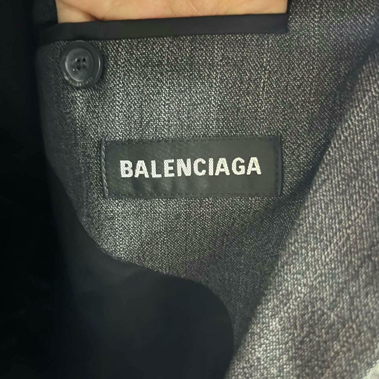 Balenciaga Balenciaga Dark Gray Logo V-Neck Jacket Size US S / EU 44-46 / 1 - 3 Thumbnail