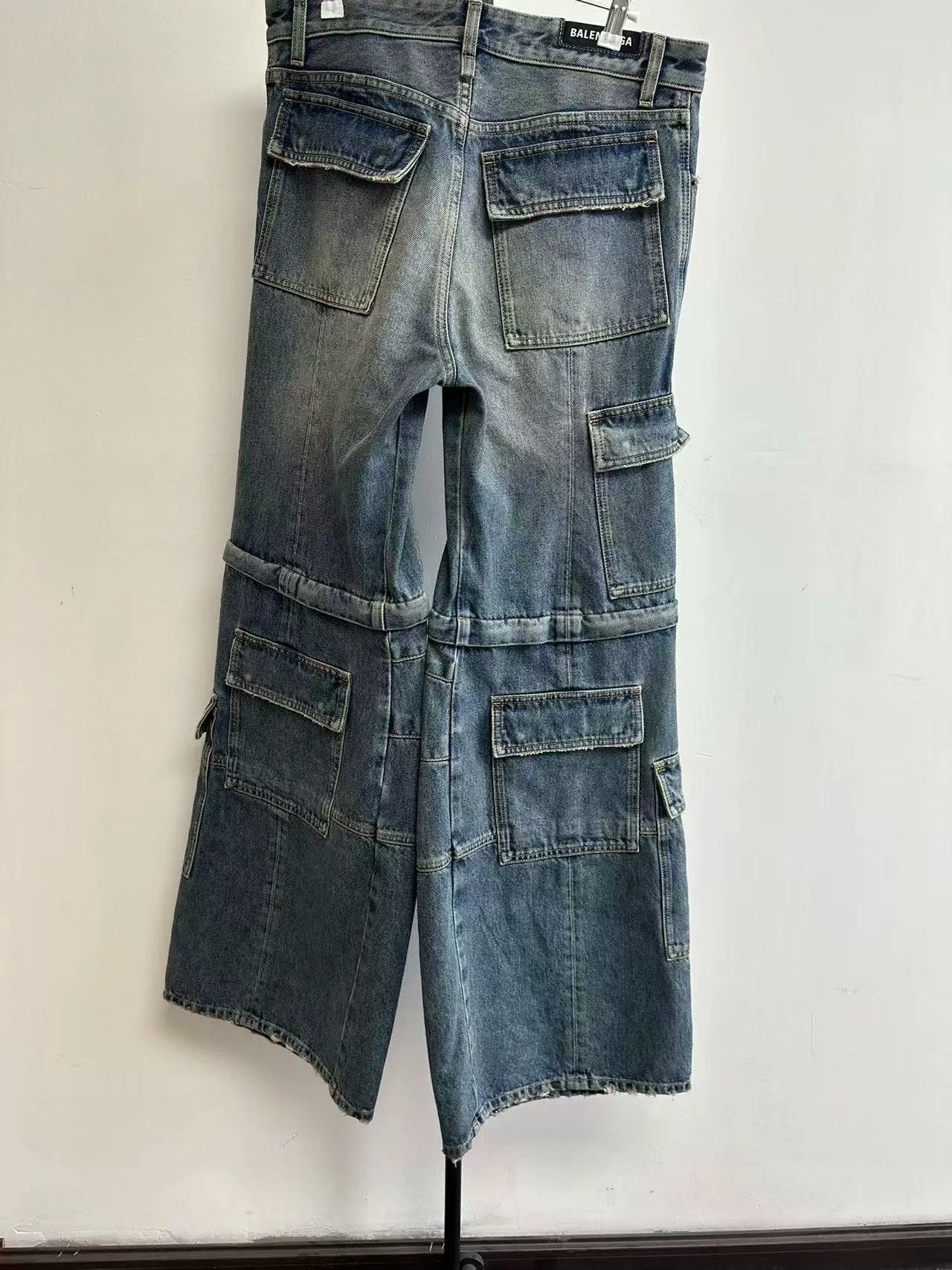 Balenciaga Balenciaga Bleached Cargo Flared Jeans Size 22" - 2 Thumbnail