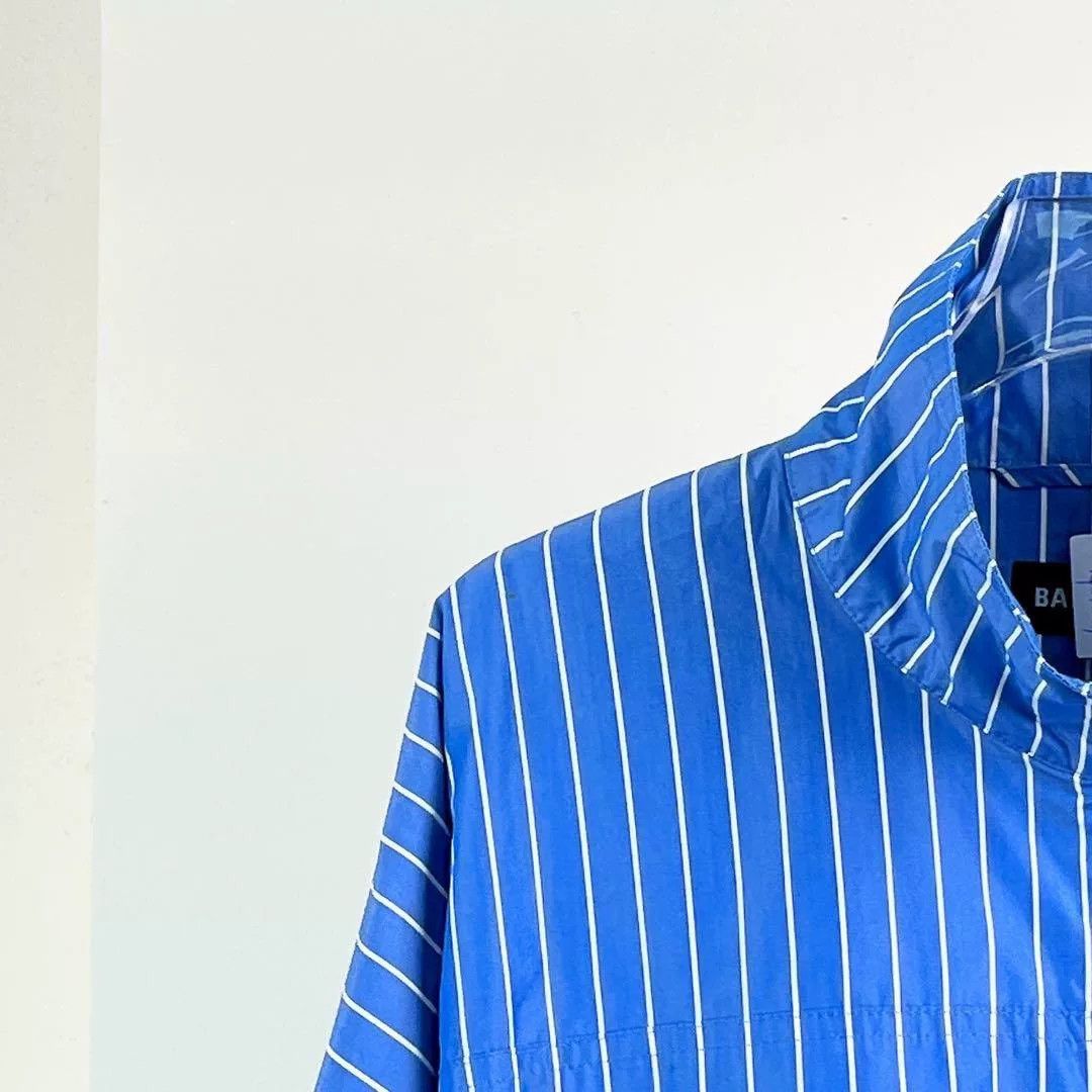 Balenciaga Balenciaga Blue White Striped Zip Jacket Size US S / EU 44-46 / 1 - 3 Thumbnail
