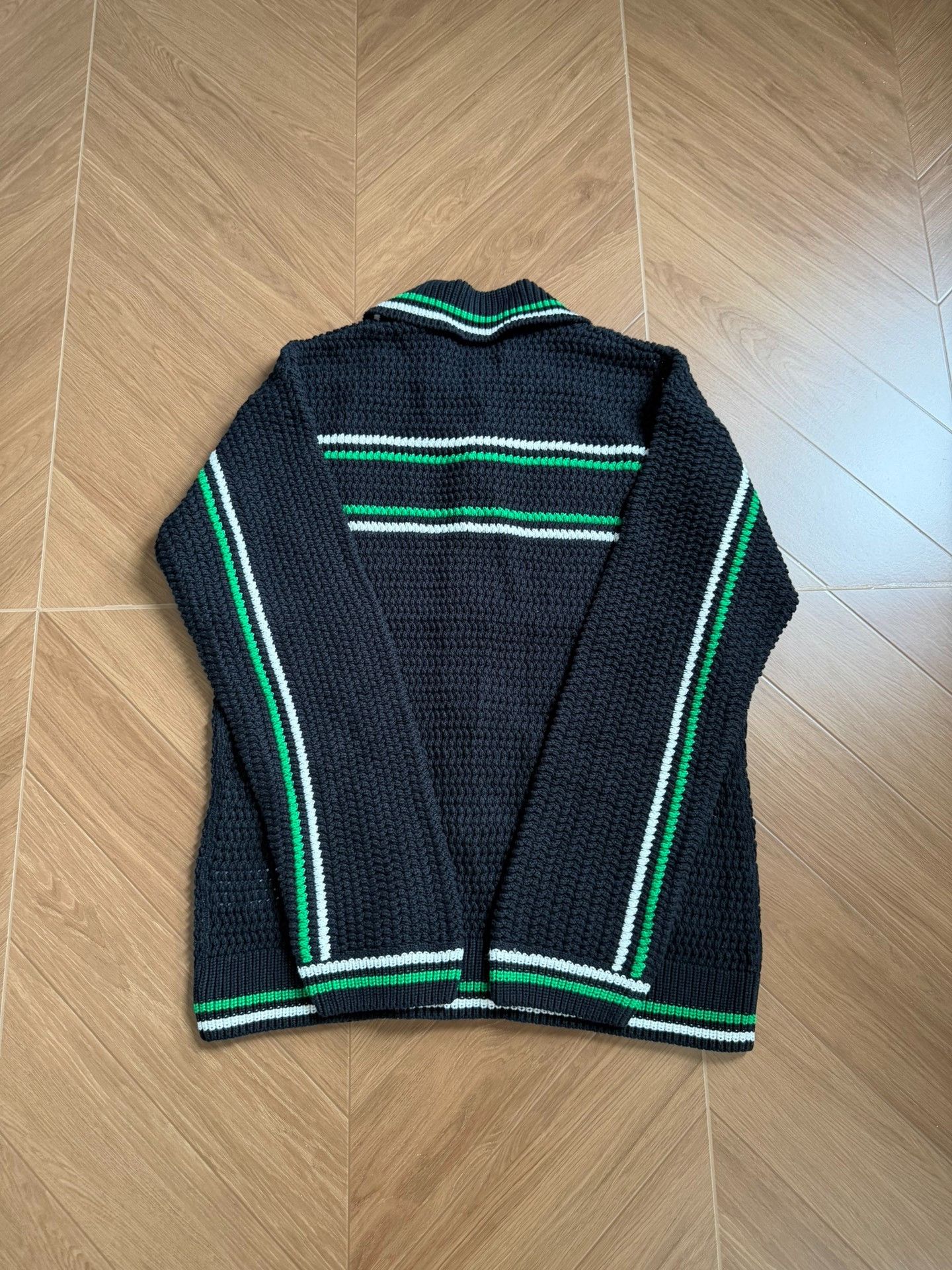 Casablanca CASABLANCA Black Striped Knit Cardigan Size US M / EU 48-50 / 2 - 8 Thumbnail