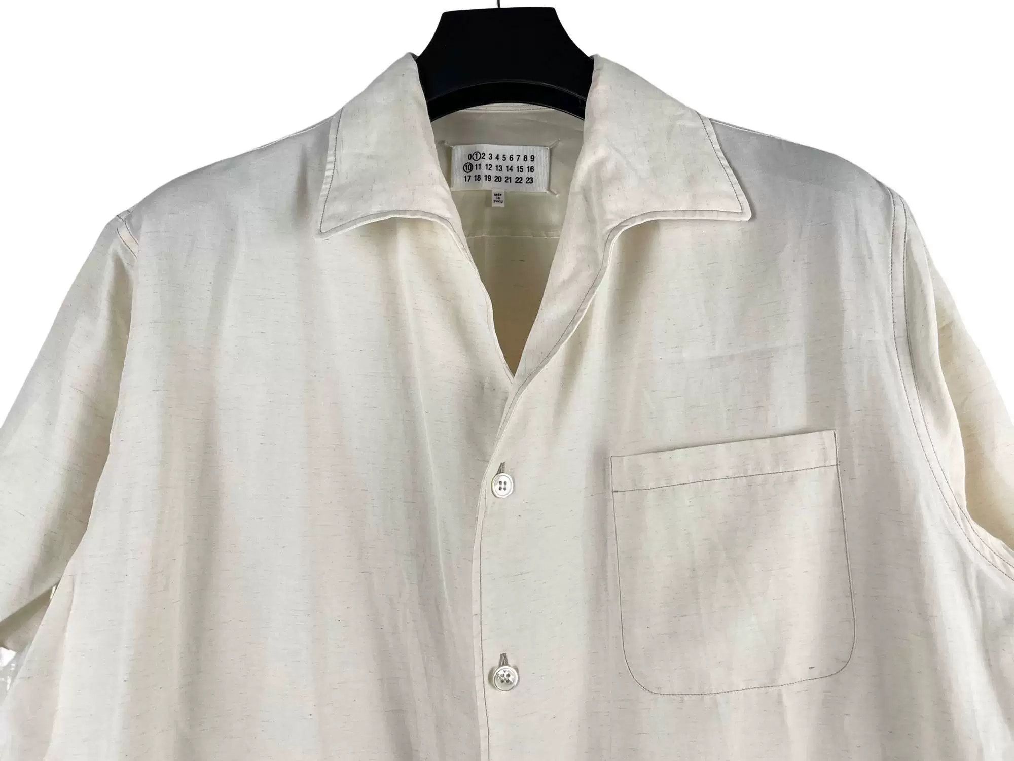 Maison Margiela Maison Margiela White Short-Sleeve Shirt Size US M / EU 48-50 / 2 - 3 Thumbnail