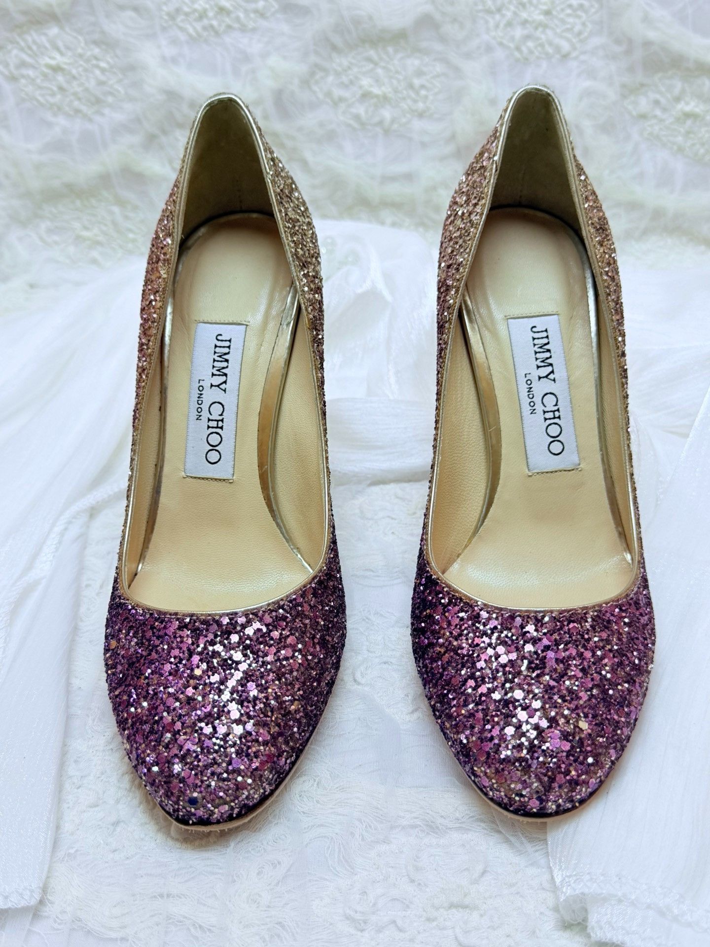 Jimmy Choo Jimmy Choo Tie-Dye Gradient Purple Lowtop Sneakers Women Size US 6 / IT 36 - 3 Thumbnail