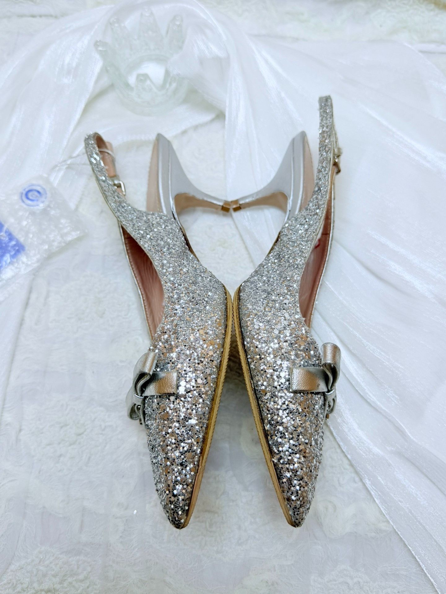 Miu Miu Miu Miu Silver Sandals us_7 Women Size US 7 / IT 37 - 4 Thumbnail