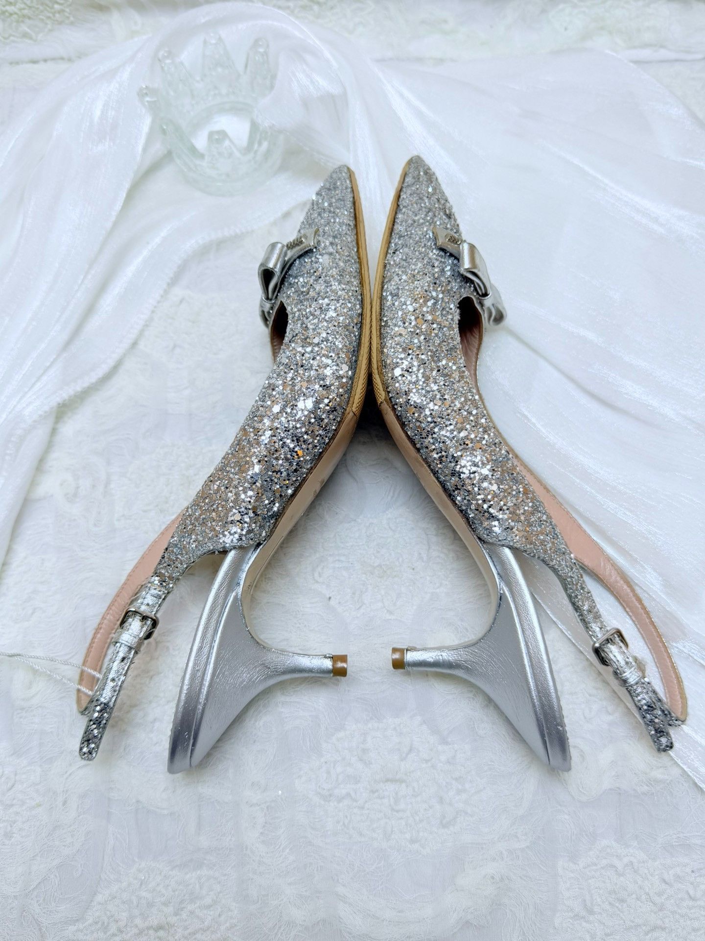 Miu Miu Miu Miu Silver Sandals us_7 Women Size US 7 / IT 37 - 5 Thumbnail