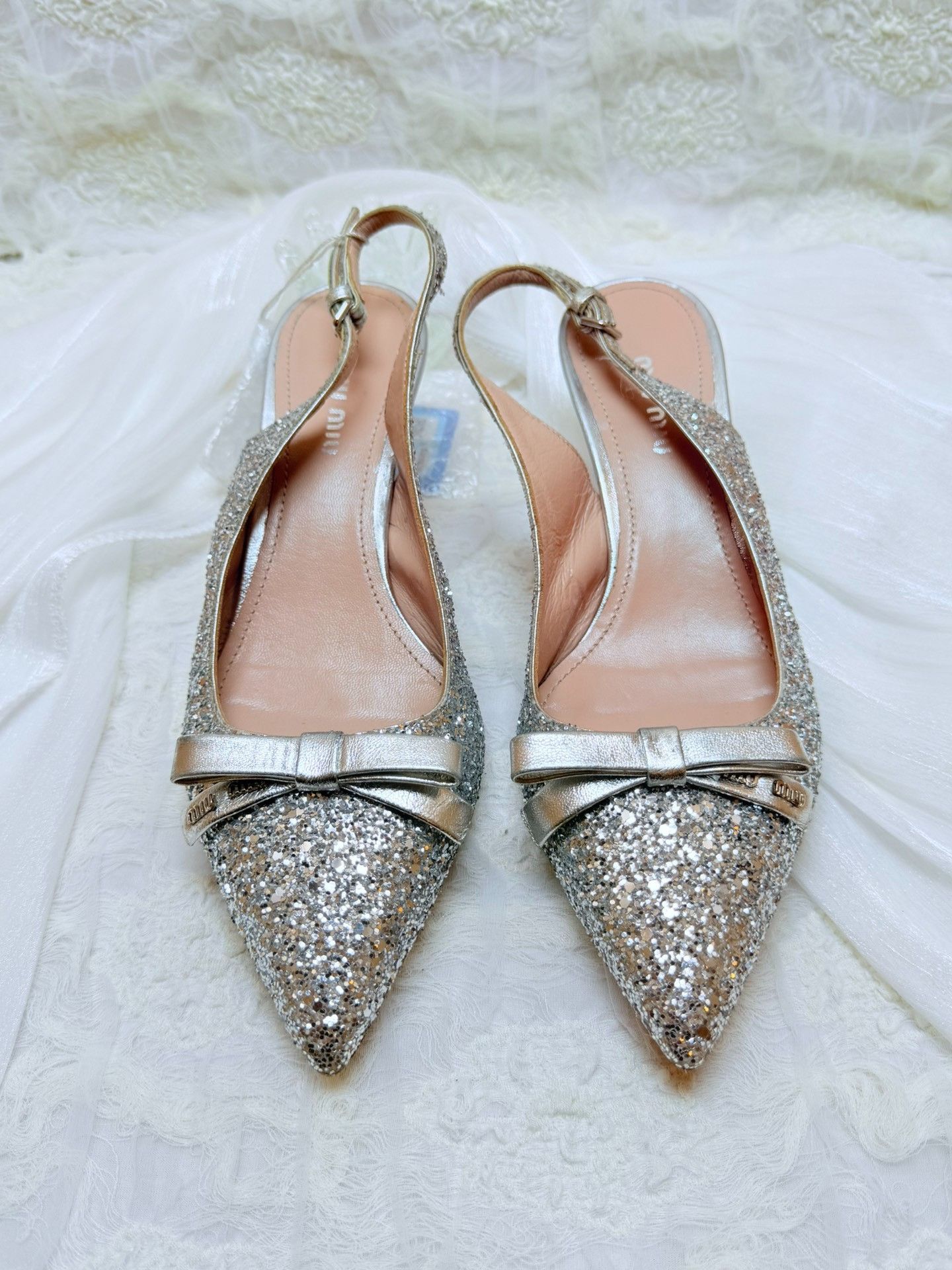 Miu Miu Miu Miu Silver Sandals us_7 Women Size US 7 / IT 37 - 3 Thumbnail