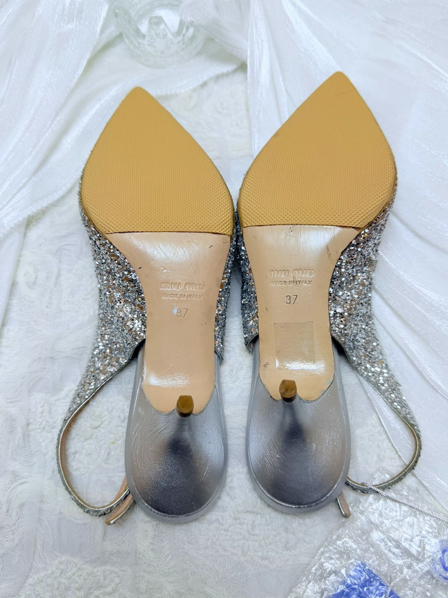 Miu Miu Miu Miu Silver Sandals us_7 Women Size US 7 / IT 37 - 6 Thumbnail