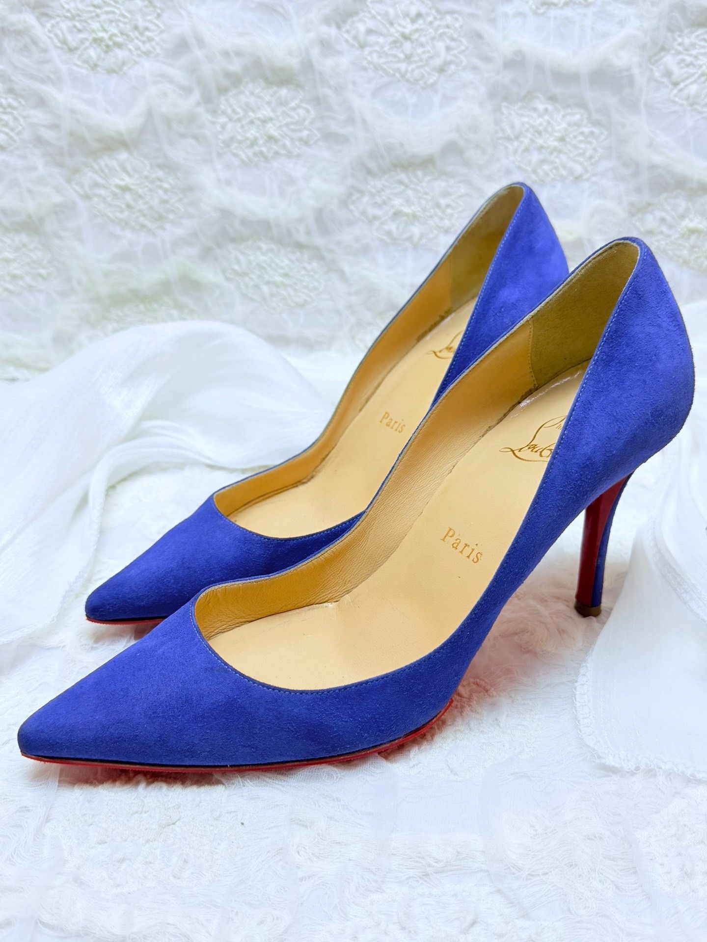 Christian Louboutin Christian Louboutin Suede Blue Lowtop Sneakers us_7 Women Size US 7 / IT 37 - 2 Thumbnail