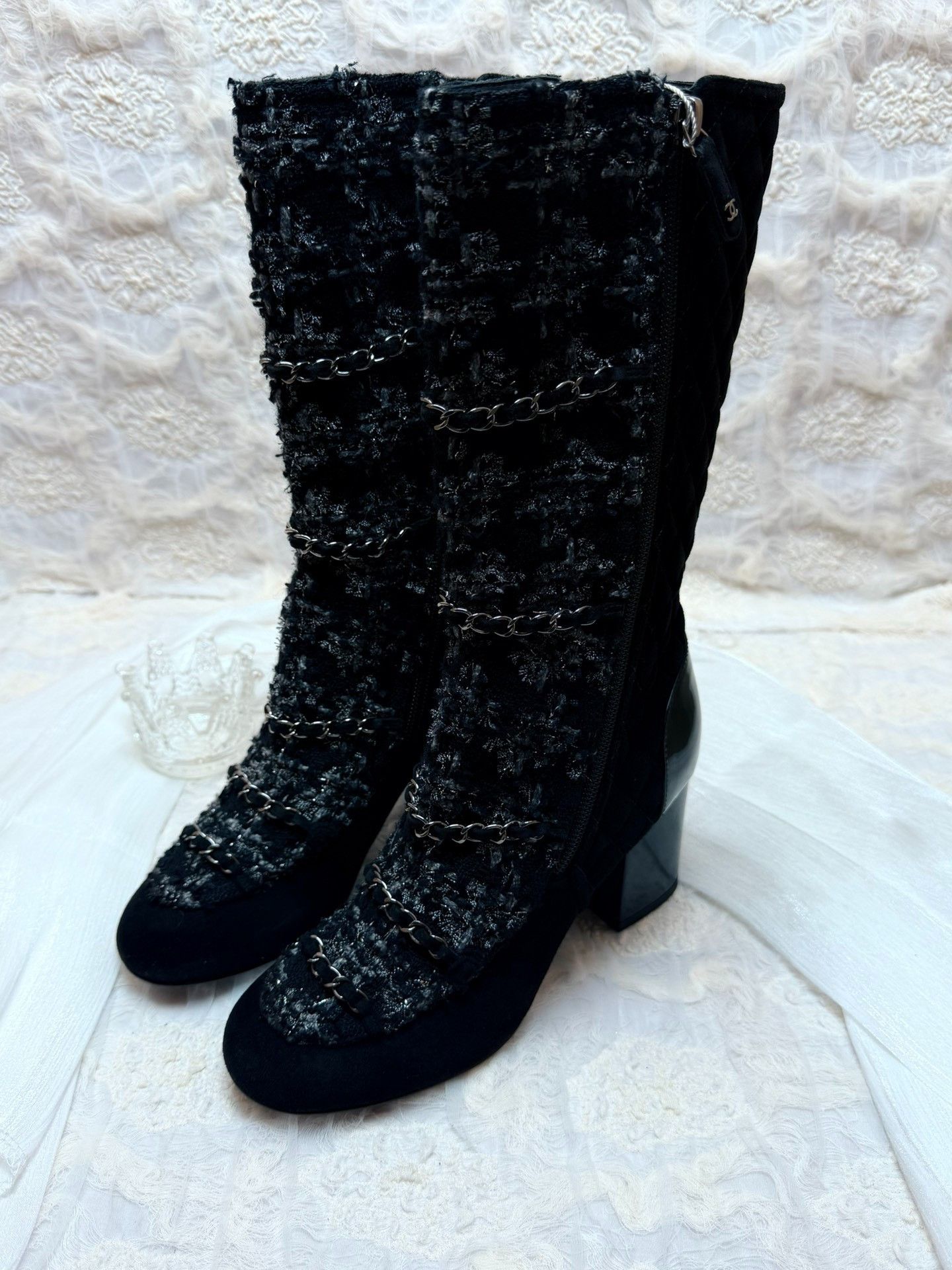 Chanel Chanel Knit Gray Boots us_5-5 Women Size US 5.5 / IT 35.5 - 3 Thumbnail