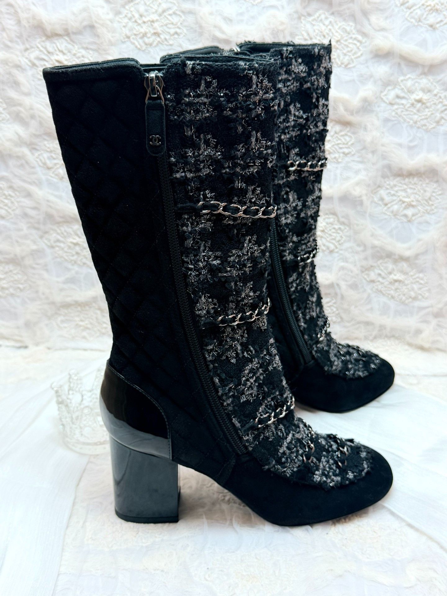 Chanel Chanel Knit Gray Boots us_5-5 Women Size US 5.5 / IT 35.5 - 4 Thumbnail
