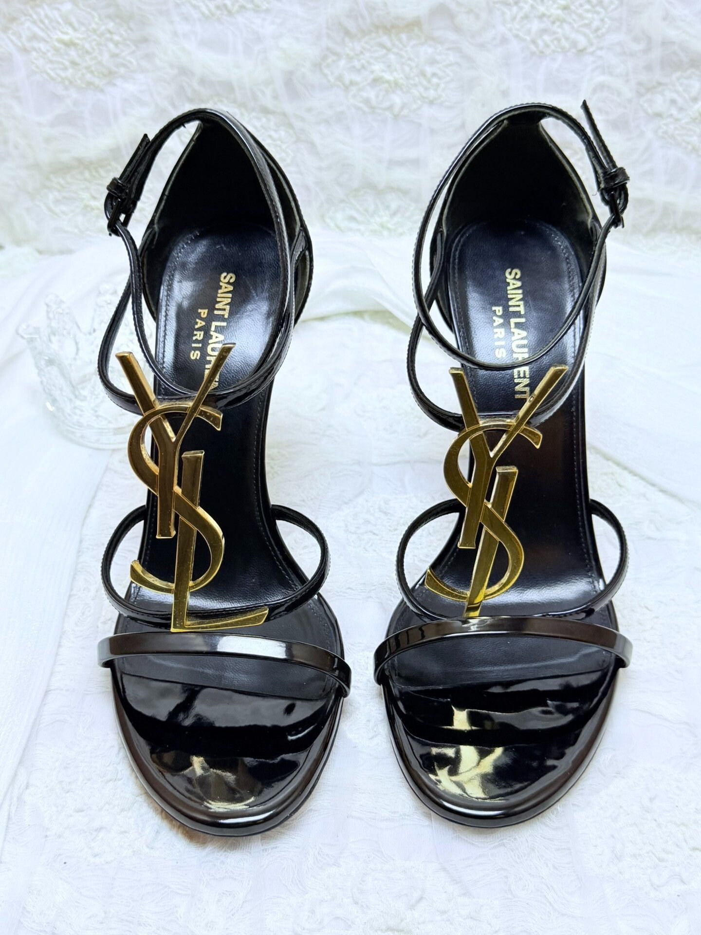 Saint Laurent Paris Saint Laurent Paris Retro Black Sandals us_8-5 Women Size US 8.5 / IT 38.5 - 3 Thumbnail