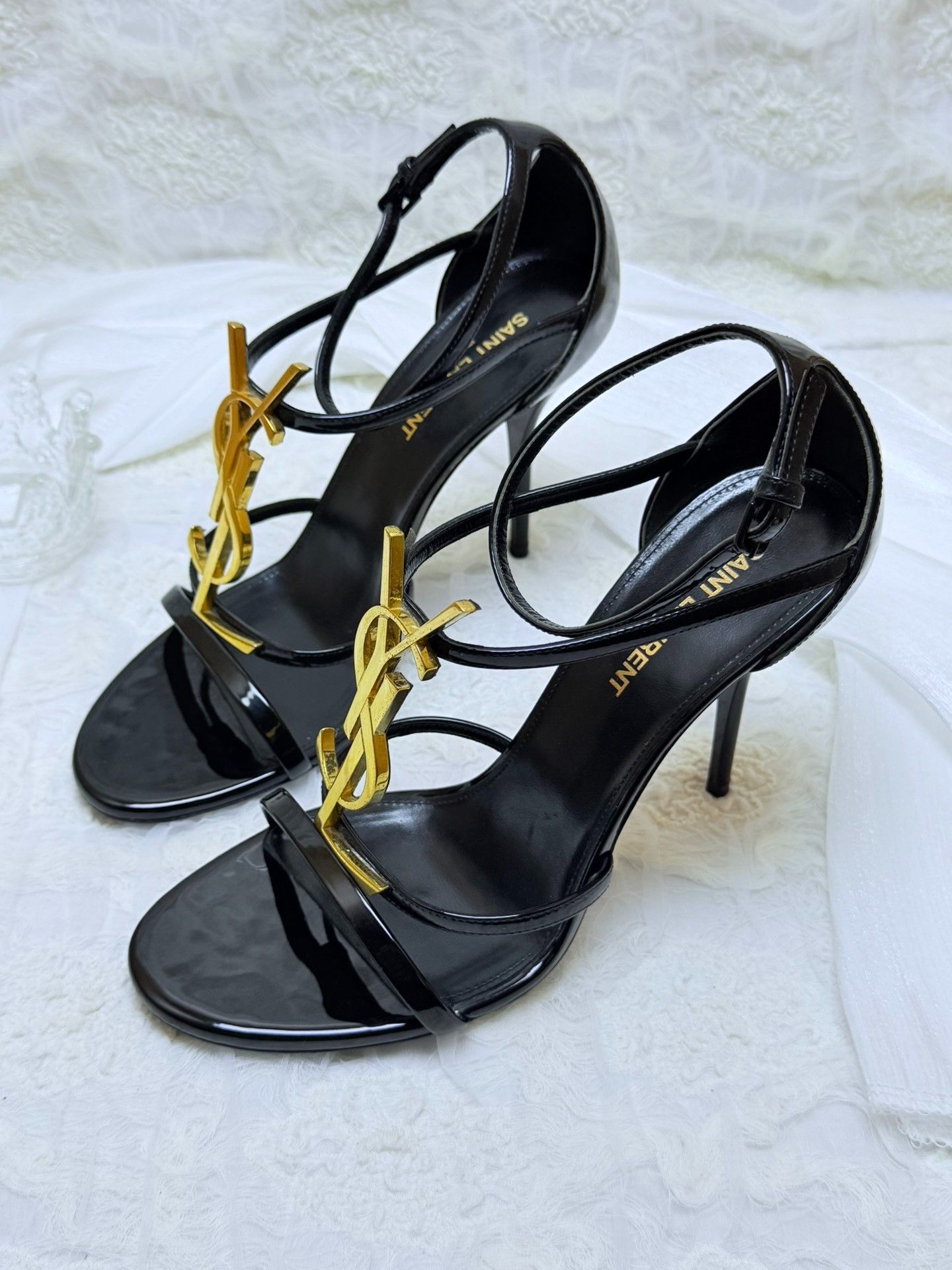Saint Laurent Paris Saint Laurent Paris Retro Black Sandals us_8-5 Women Size US 8.5 / IT 38.5 - 2 Thumbnail