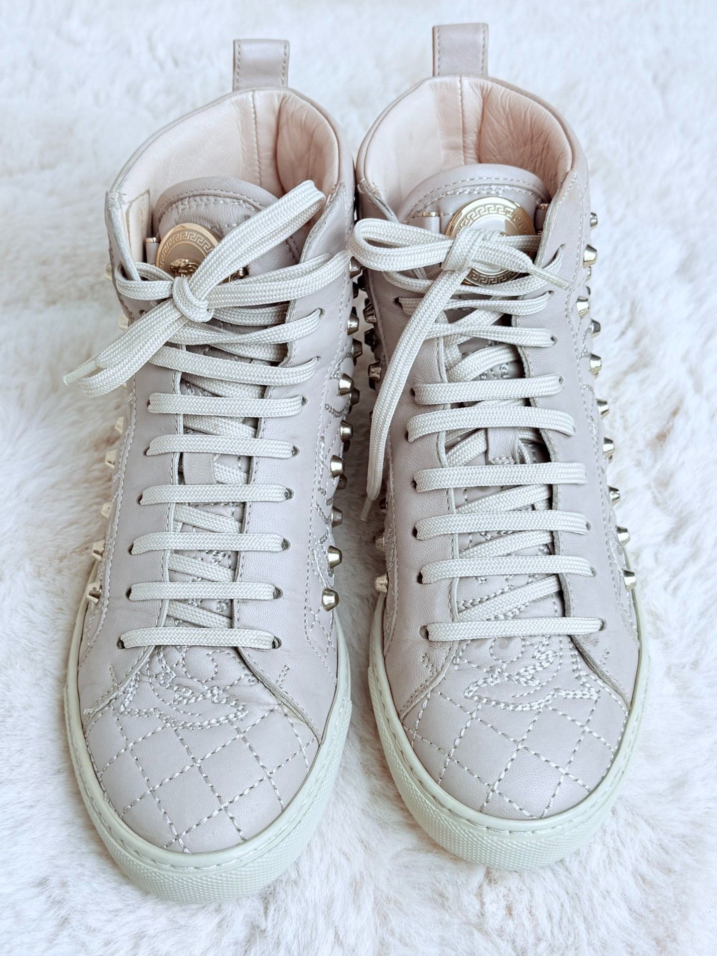 Versace Versace Gray Hitop Sneakers us_5-5 Women Size US 5.5 / IT 35.5 - 2 Thumbnail