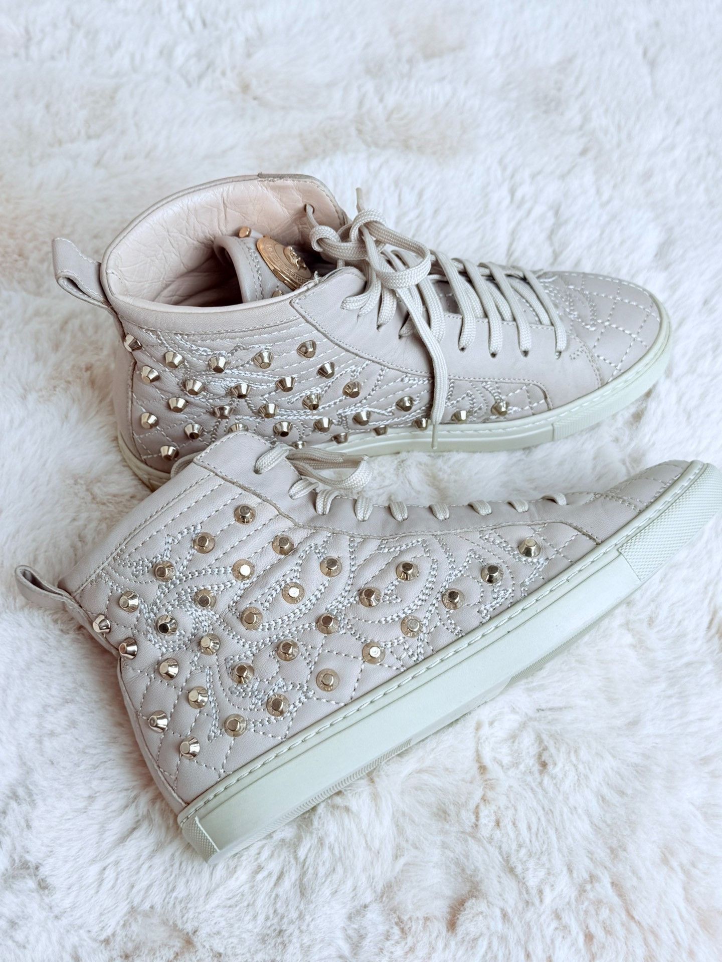 Versace Versace Gray Hitop Sneakers us_5-5 Women Size US 5.5 / IT 35.5 - 3 Thumbnail