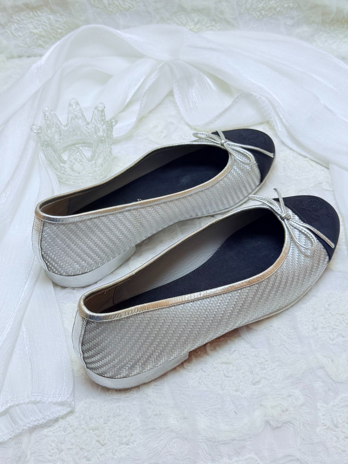 Chanel Chanel Patchwork Silver Lowtop Sneakers us_5-5 Women Size US 5.5 / IT 35.5 - 3 Thumbnail