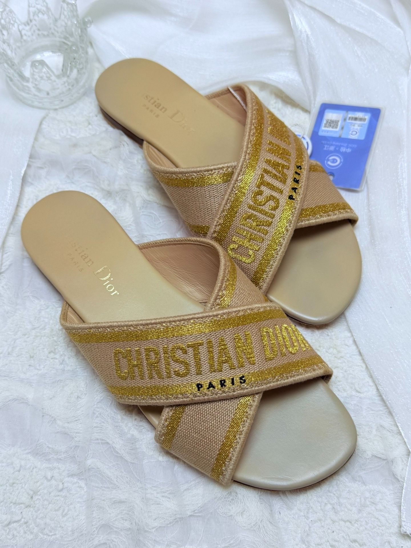 Dior Dior Embroidered Gold Sandals us_5 Women Size US 5 / IT 35 - 5 Thumbnail