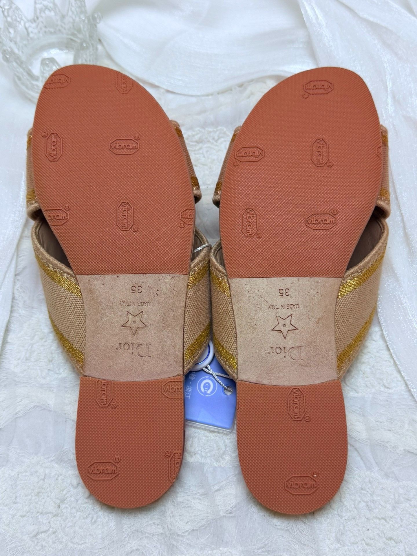 Dior Dior Embroidered Gold Sandals us_5 Women Size US 5 / IT 35 - 6 Thumbnail