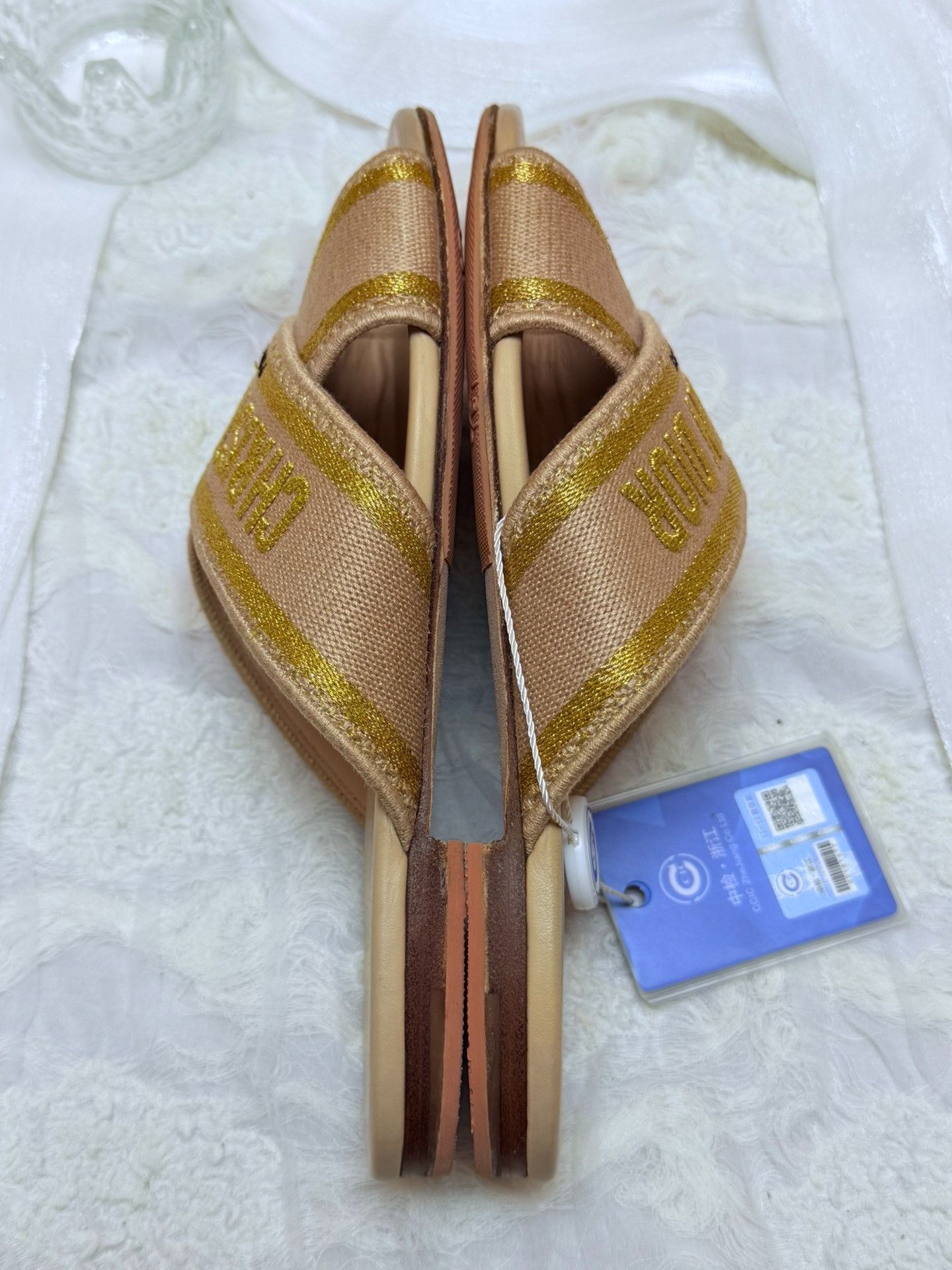 Dior Dior Embroidered Gold Sandals us_5 Women Size US 5 / IT 35 - 4 Thumbnail