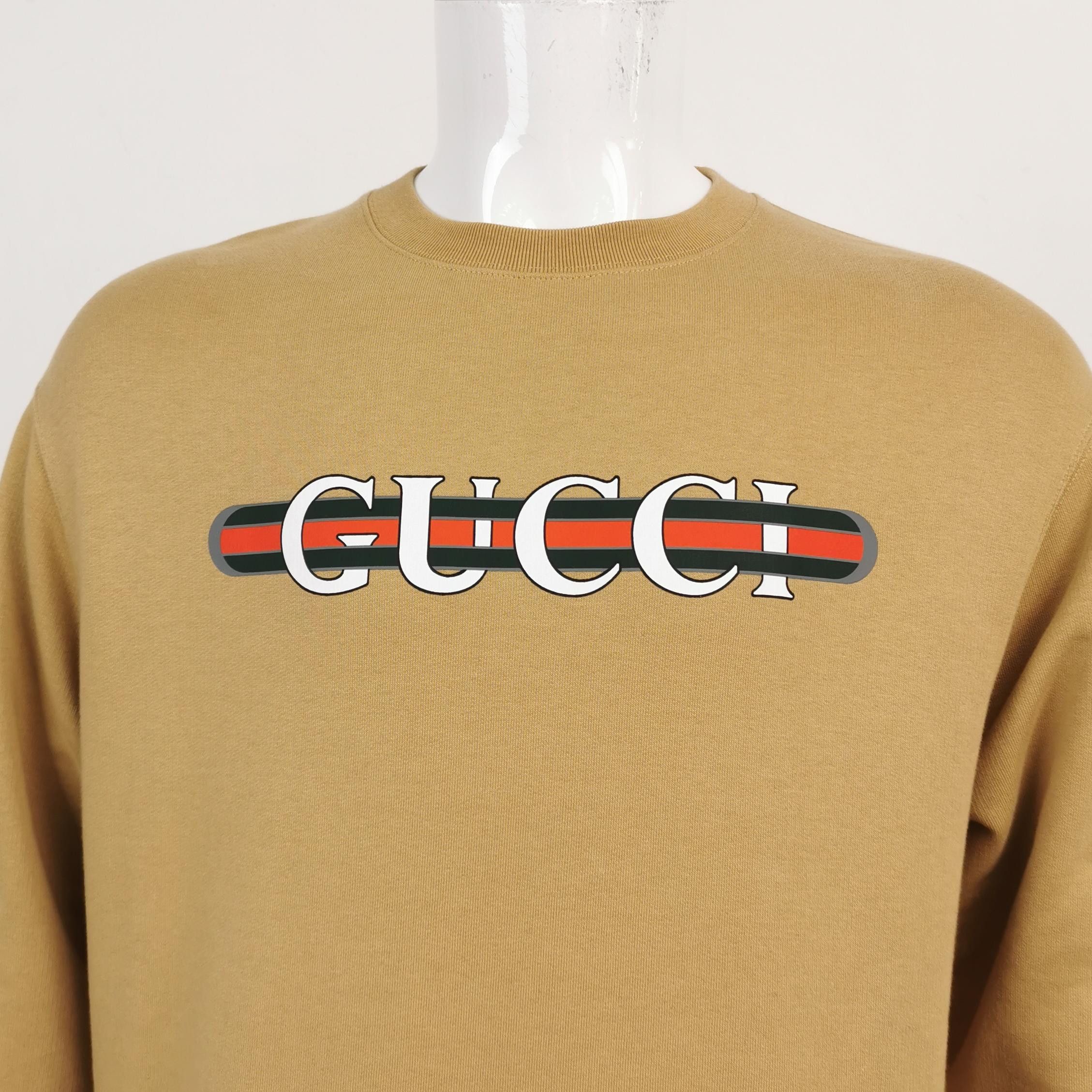 Gucci Gucci Logo Stripe Cotton Sweatshirt Size S Size US S / EU 44-46 / 1 - 3 Thumbnail
