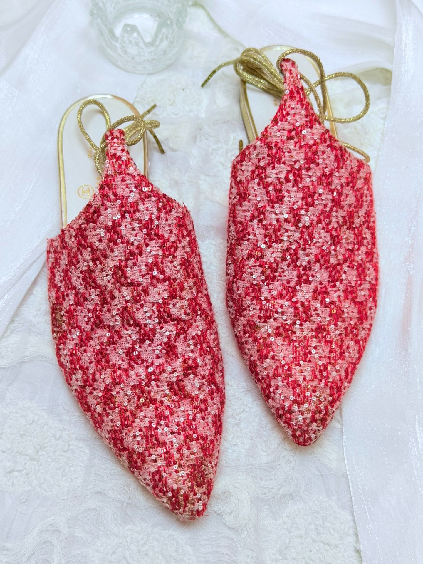 Chanel Chanel Knit Red Sandals us_8-5 Women Size US 8.5 / IT 38.5 - 2 Thumbnail
