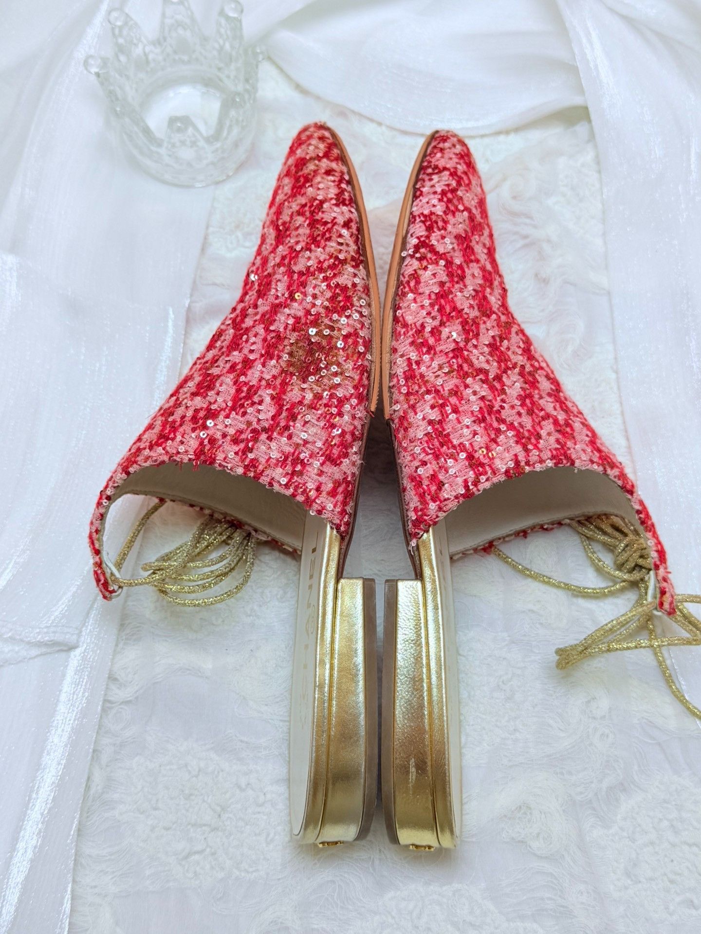 Chanel Chanel Knit Red Sandals us_8-5 Women Size US 8.5 / IT 38.5 - 4 Thumbnail