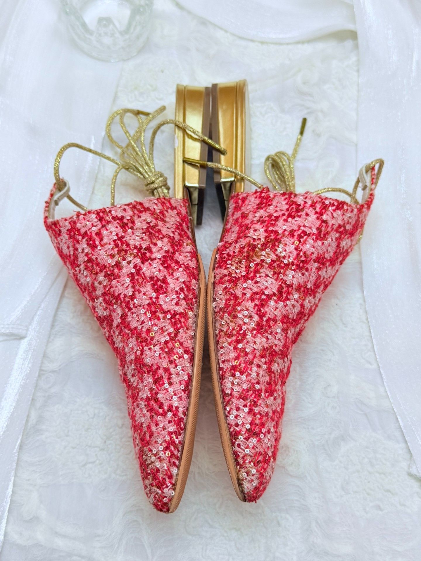 Chanel Chanel Knit Red Sandals us_8-5 Women Size US 8.5 / IT 38.5 - 3 Thumbnail